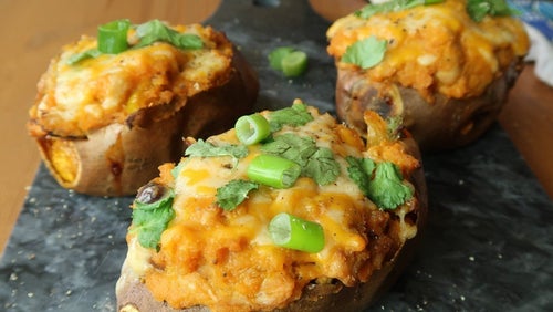 Fully Loaded Sweet Potato Skins