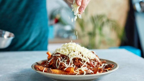 Eiwitverpakte Zoete Aardappel Chilli Kaas Friet