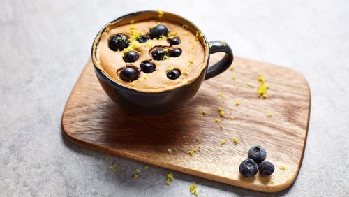 High-Protein Vegan Blueberry Mug Cake