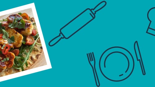 Pikantní medový halloumi flatbread