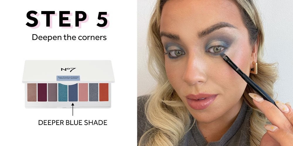 Woman applying Stay Perfect Eye Shadow Palette in Matte Nudes in her eye