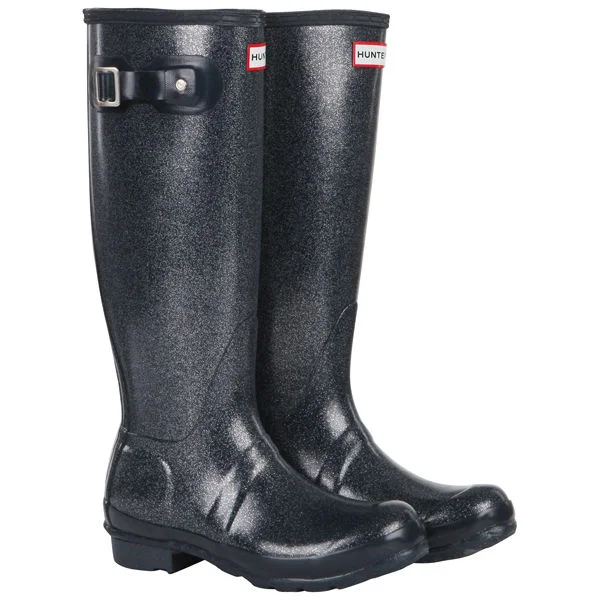 Hunter Original Tall Gloss Wellies Hunter Black Glitter Wellies Hunter Boots Black Glitter Wellies Womens Hunter Glitter Wellies