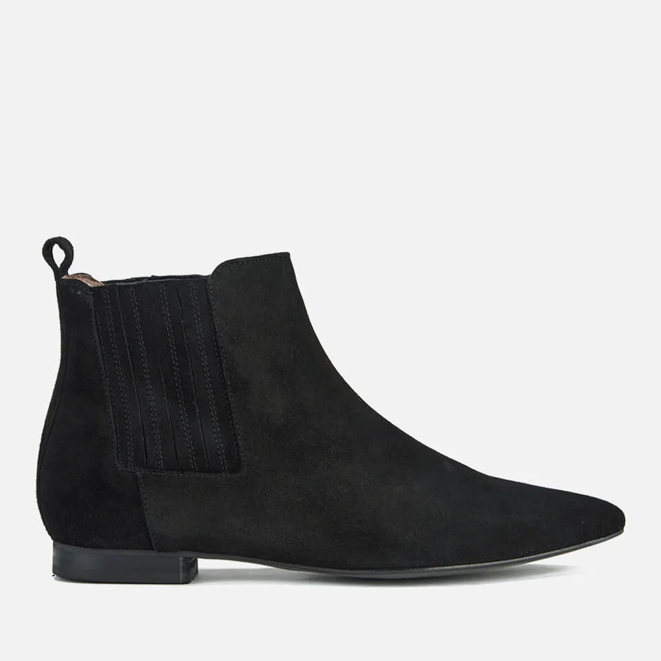 Chelsea Boots Black Suede Flat Ankle Boots Womens Hudson London