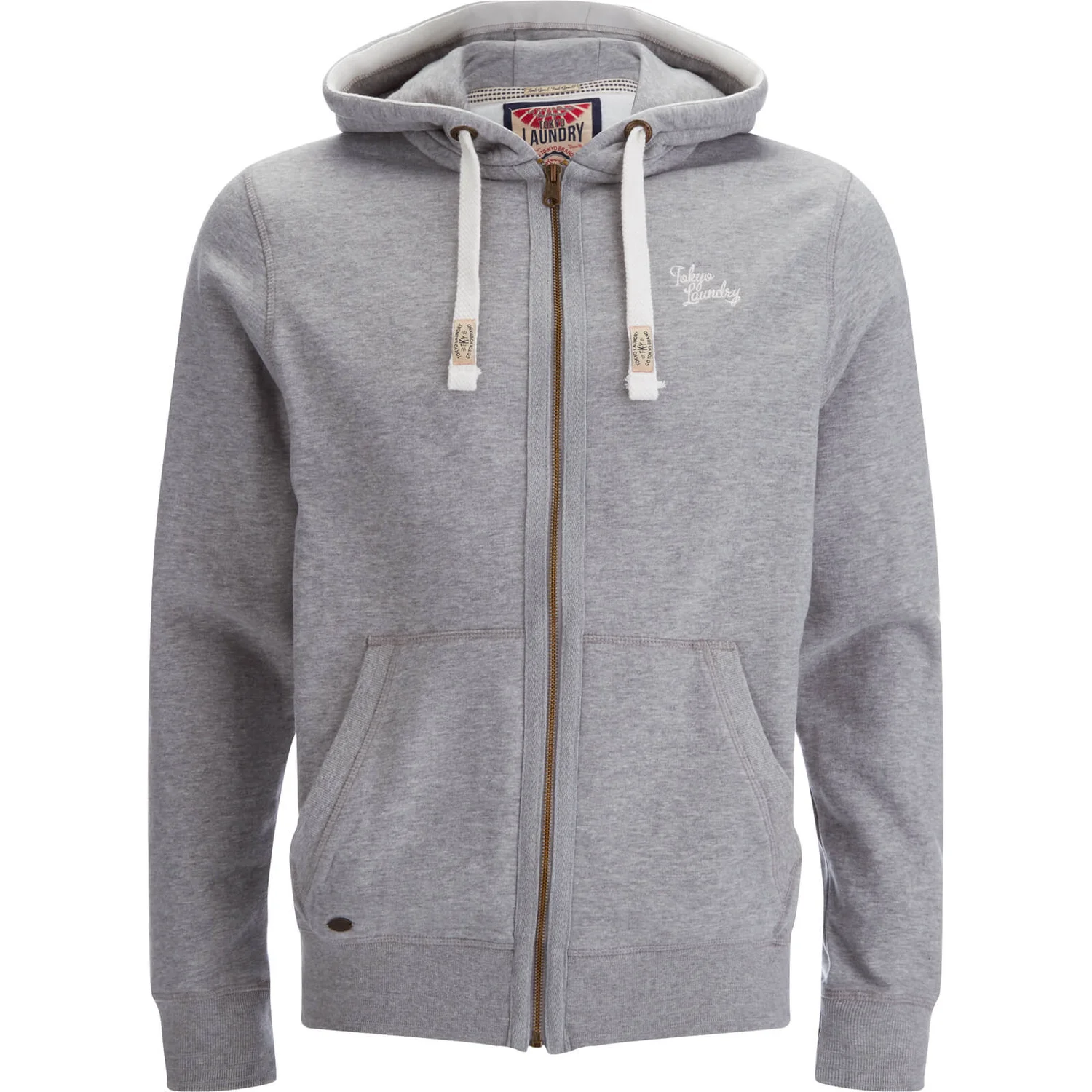 Tokyo Laundry Men's Halding Zip Through Hooded Top with Fleece Lined Hood - Mid Grey Marl - S Tokyo Laundry Men's Halding Zip Through Hooded Top with Fleece Lined Hood - Mid Grey Marl - S