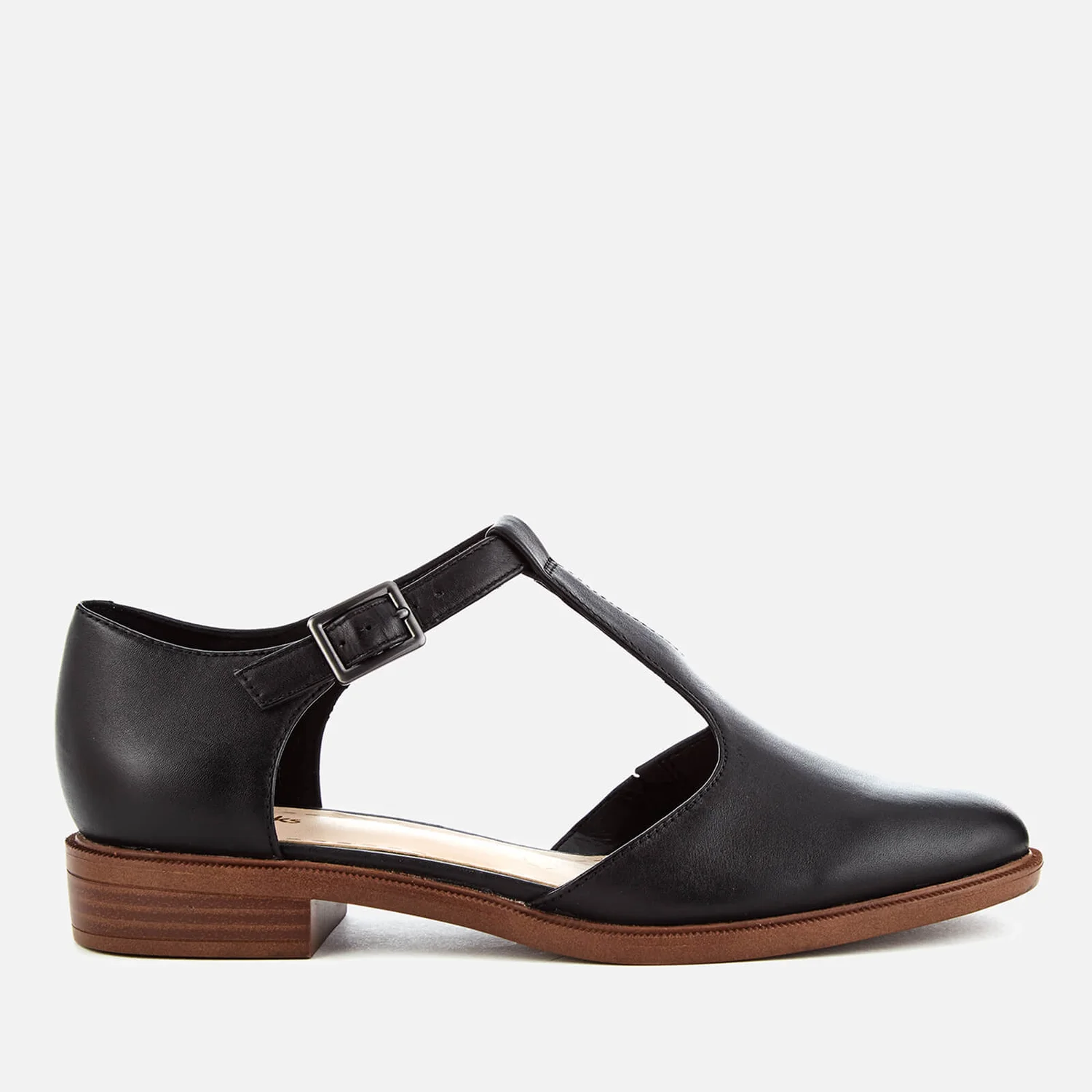 Clarks Flat T Bar Shoes Womens Clarks Women's Taylor Palm Leather