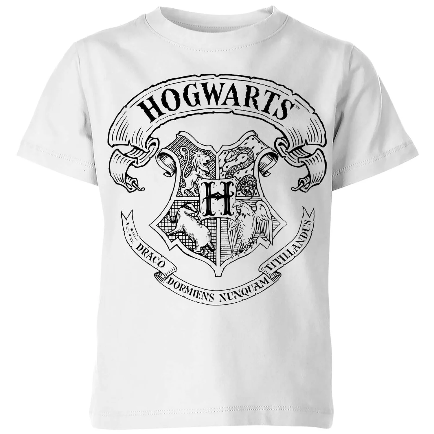 Harry Potter Hogwarts Crest Kids' T-Shirt - White