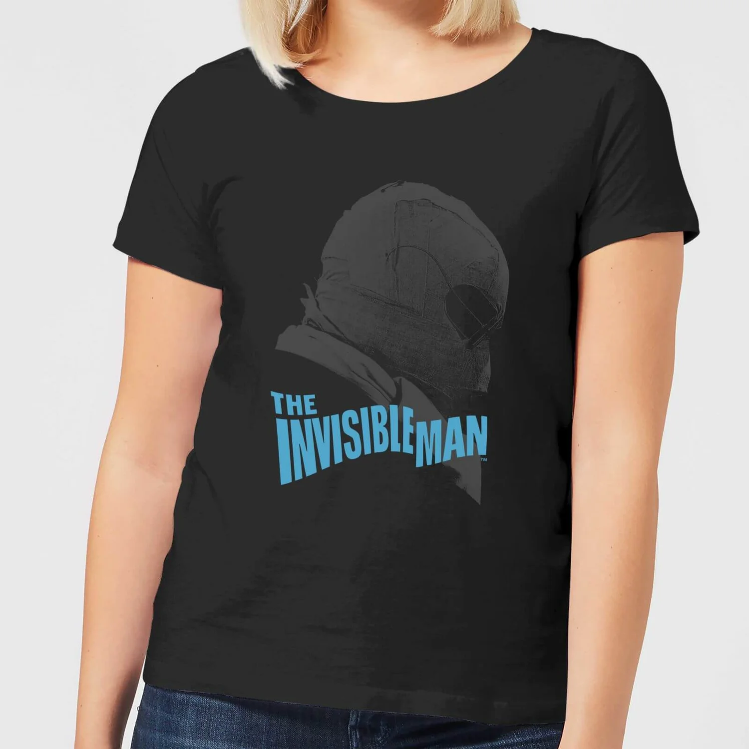 Universal Monsters The Invisible Man Greyscale Women's T-Shirt - Black