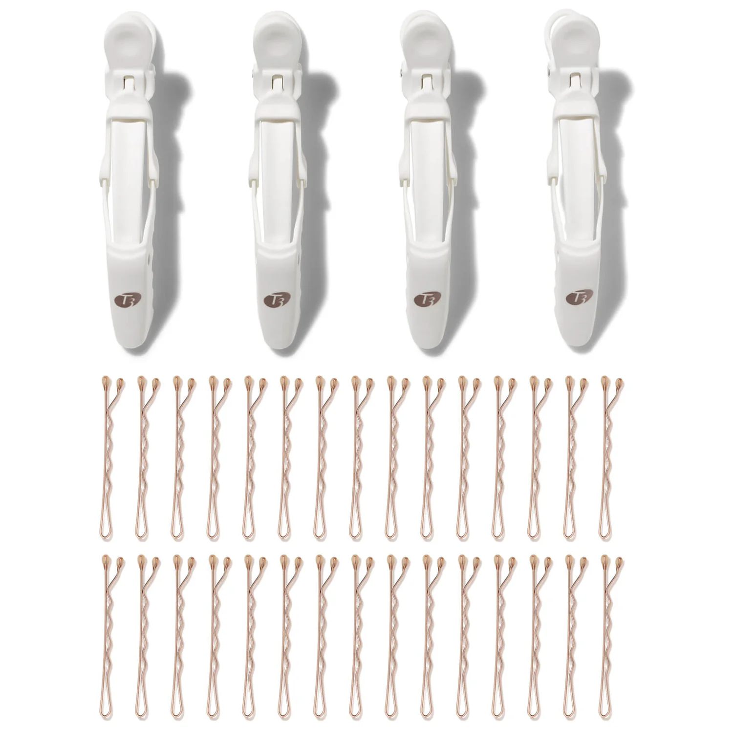 Clip Kit with 4 Alligator Clips and 30 Rose Gold Bobby Pins product image