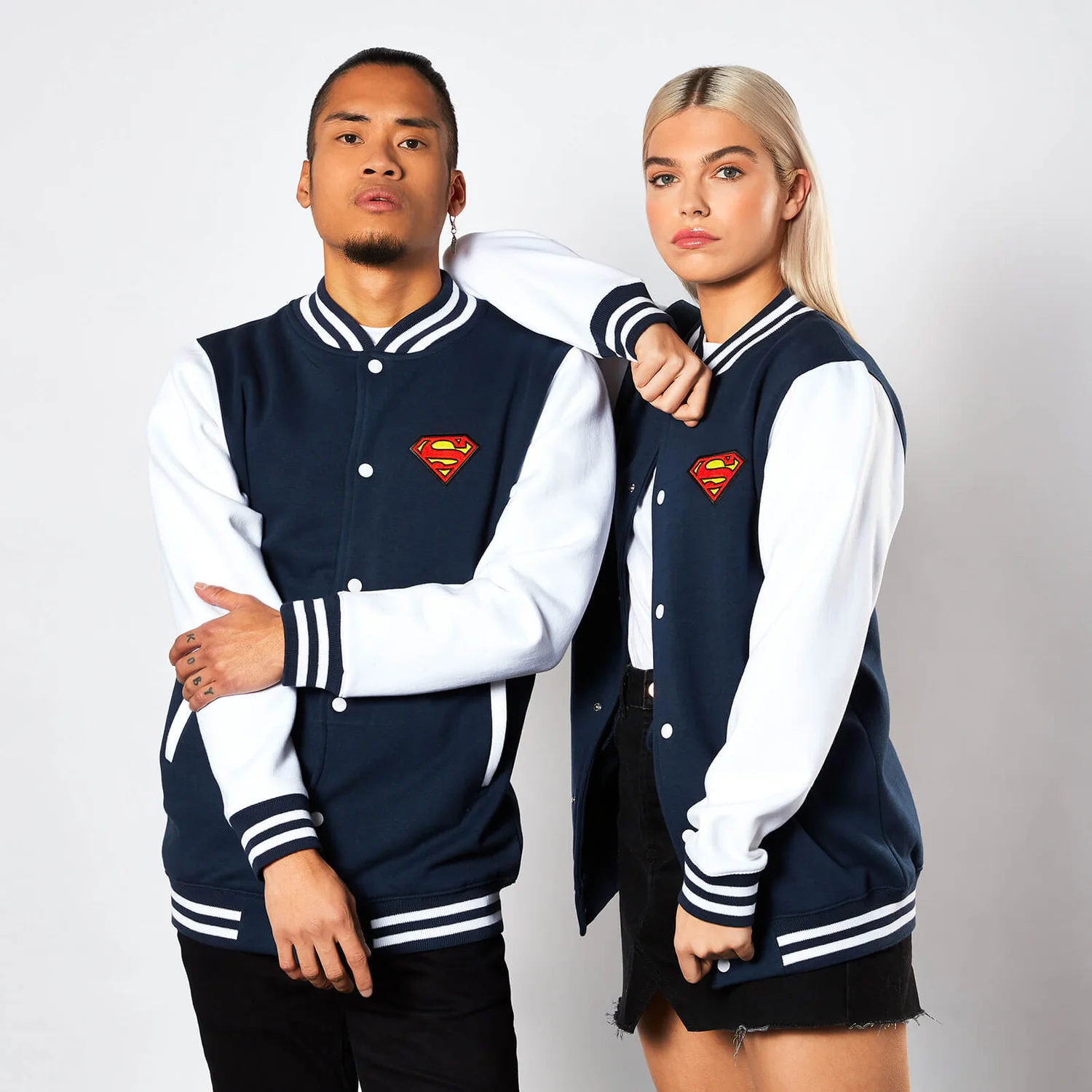 DC Comics Superman Varsity Jacket - Navy / White