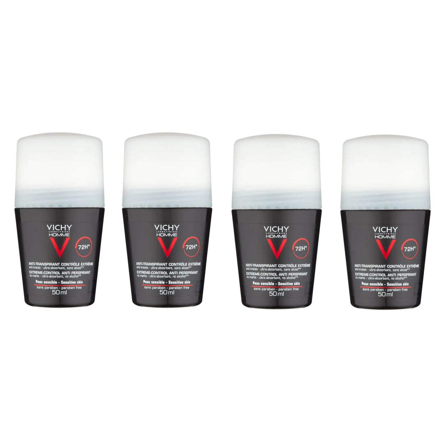 VICHY Homme Men's Extreme-Control Anti-Perspirant Roll-on Deodorant Set for Sensitive