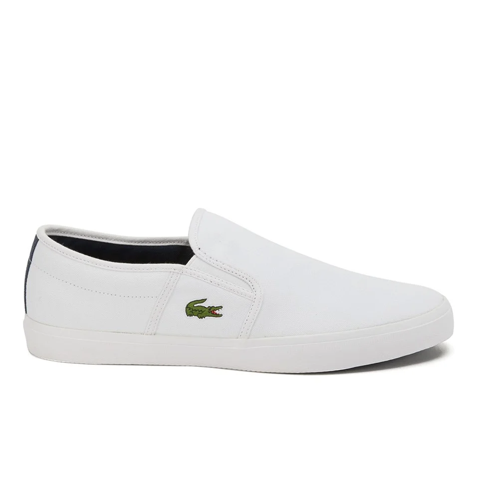Lacoste Mens Black Slip On Plimsolls Canvas Loafer Lacoste Loafers