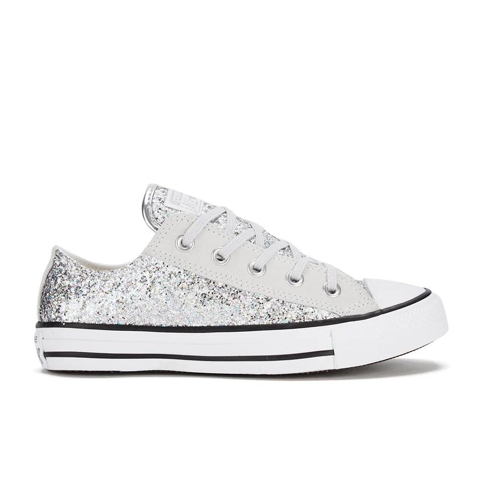 Converse Women's Chuck Taylor Textile Glitter OX Trainers Silver