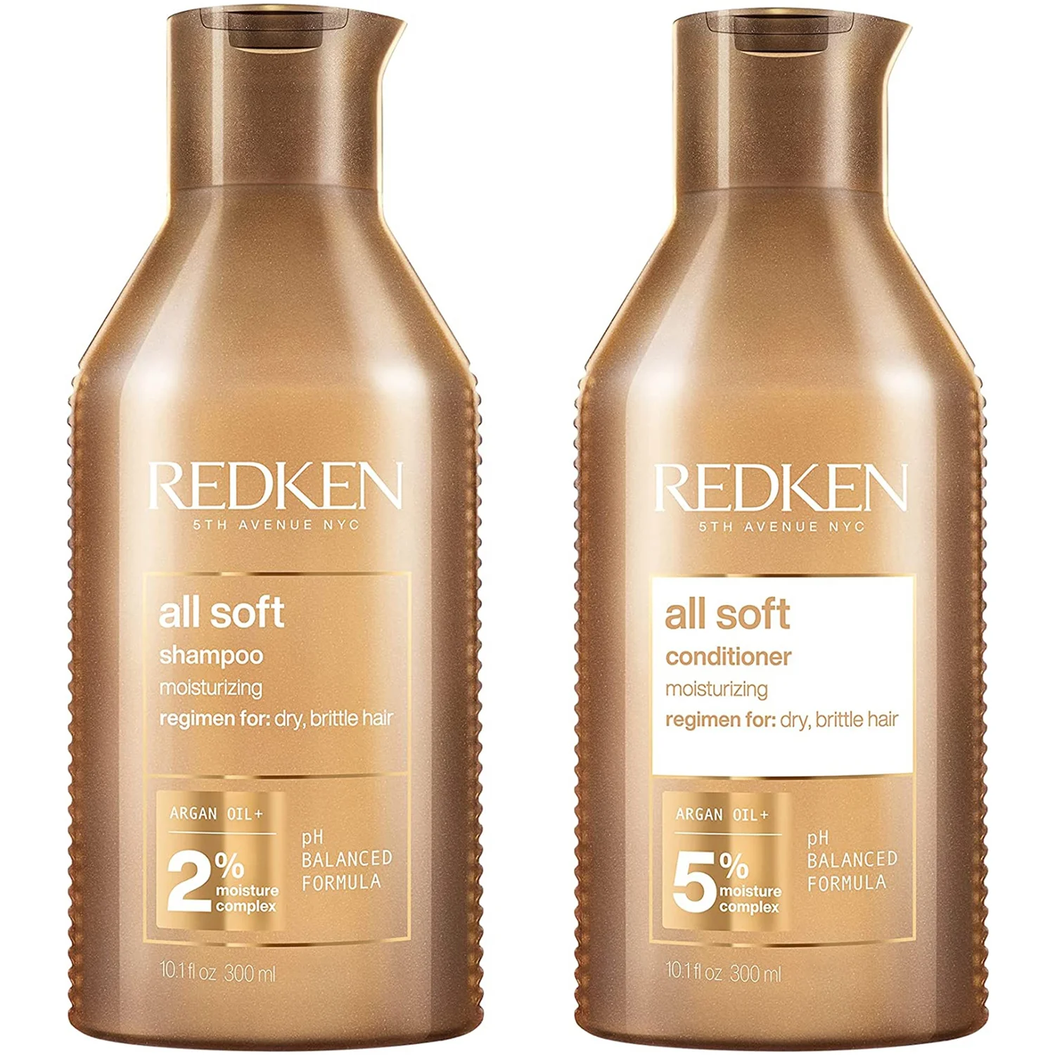 Redken All Soft Moisturising Shampoo and Conditioner 300ml Bundle For Dry Hair