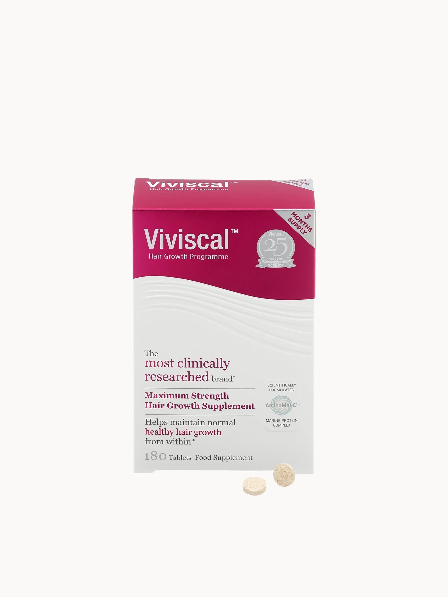 Viviscal Biotin and Zinc Hair Supplement Tablets for Women - 180 Tablets (3 Month Supply)