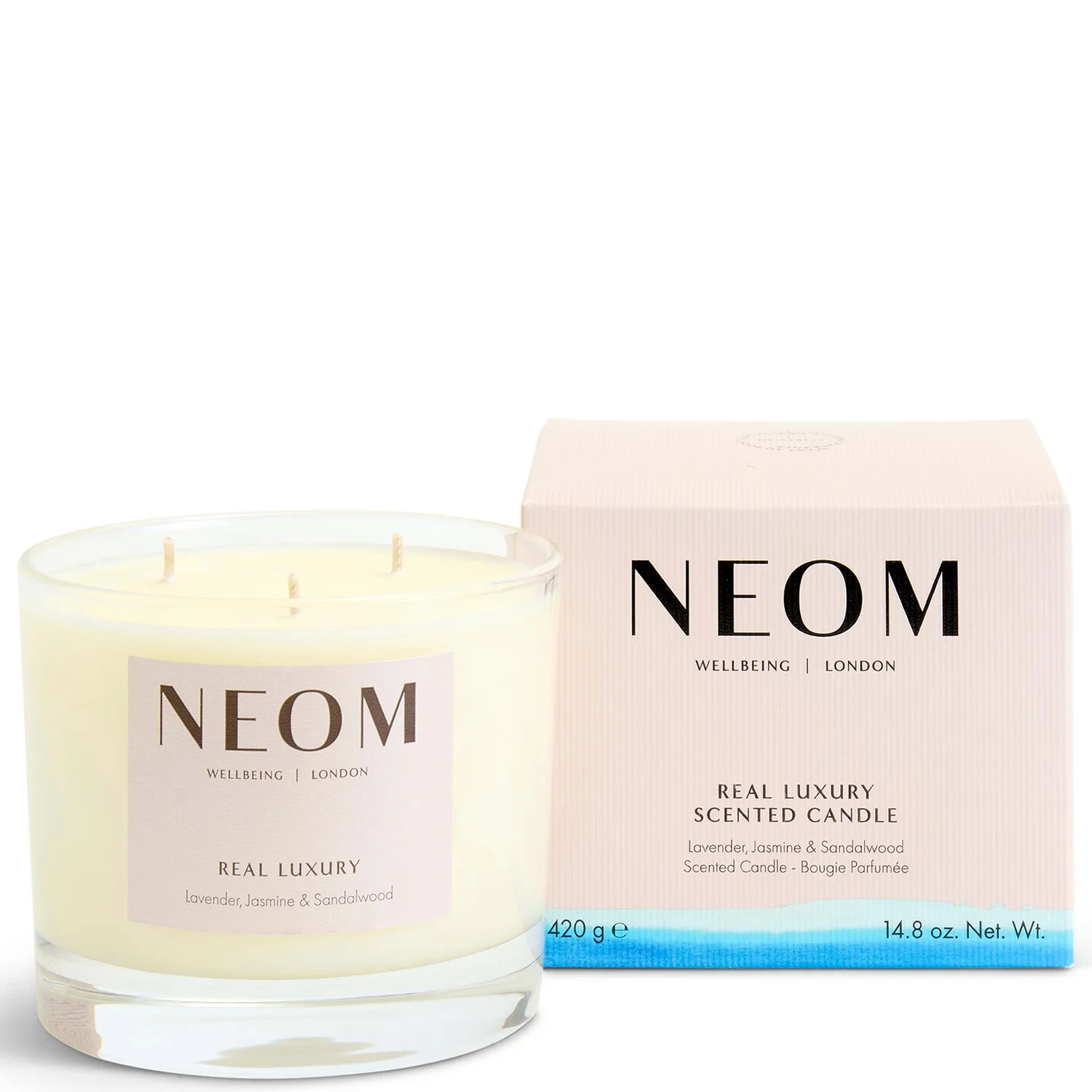 NEOM Real Luxury De-Stress Scented 3 Wick Candle