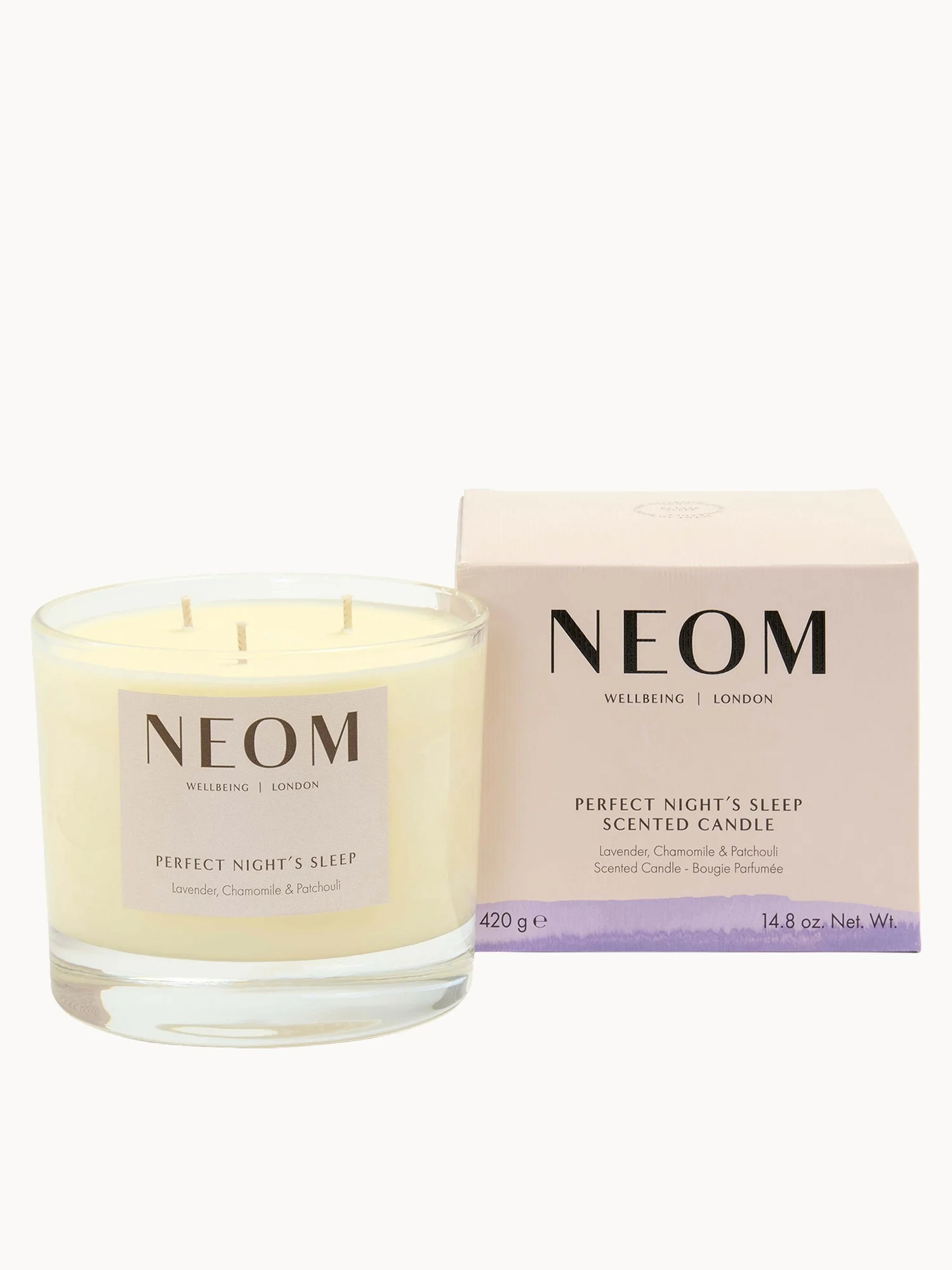 NEOM Wellbeing Perfect Nights Sleep Scented 3 Wick Candle