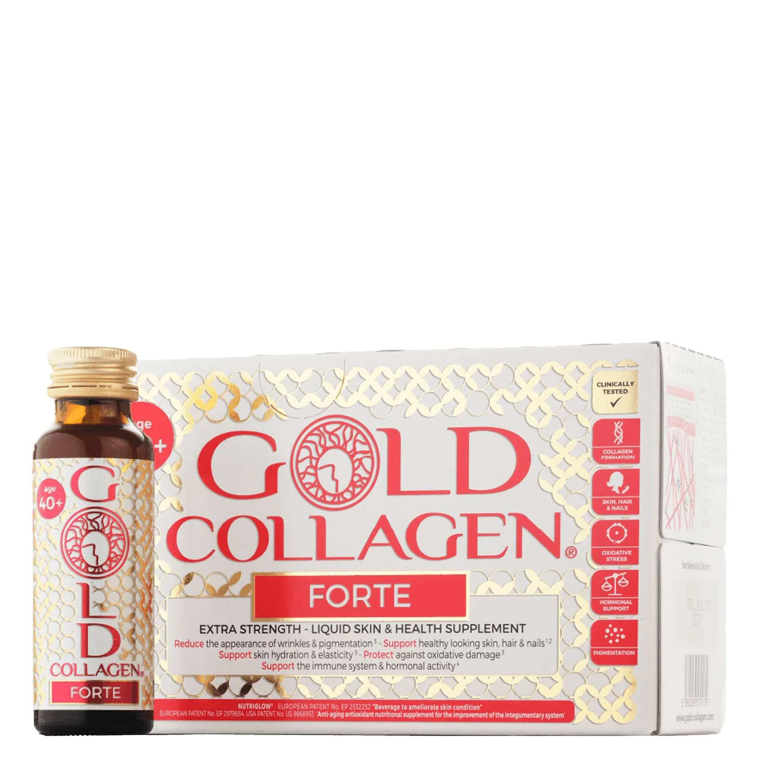 Gold Collagen Liquid Supplement Forte Extra Strength Liquid Skin & Health Supplement For Ages 40+ 10 x 50ml