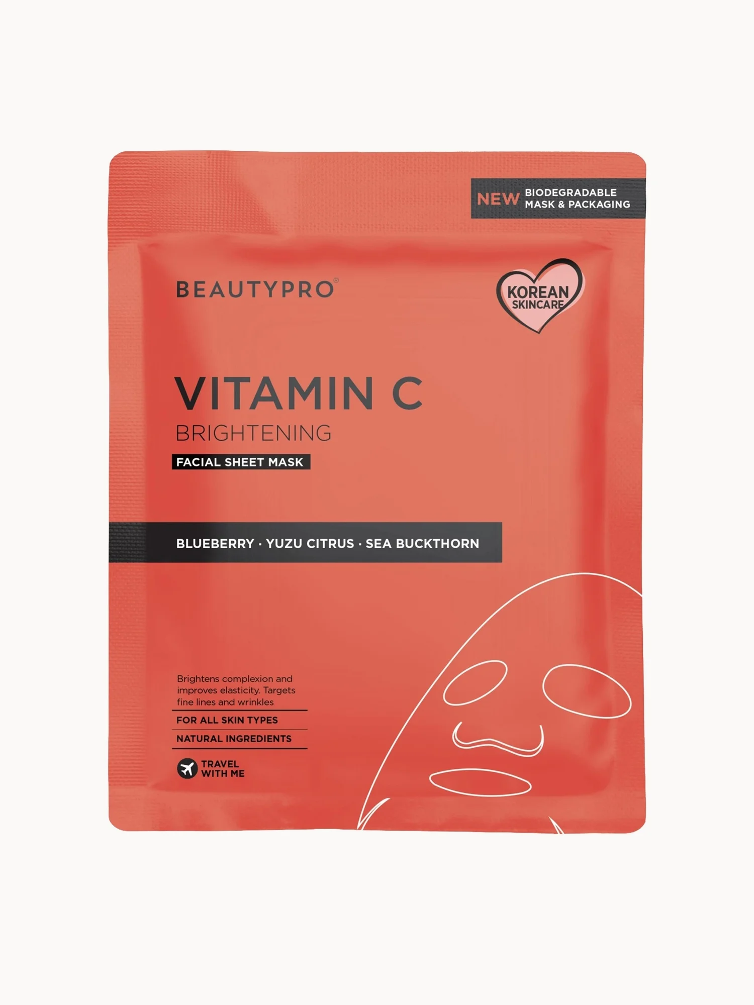 BEAUTYPRO Brightening Collagen Sheet Mask with Vitamin C