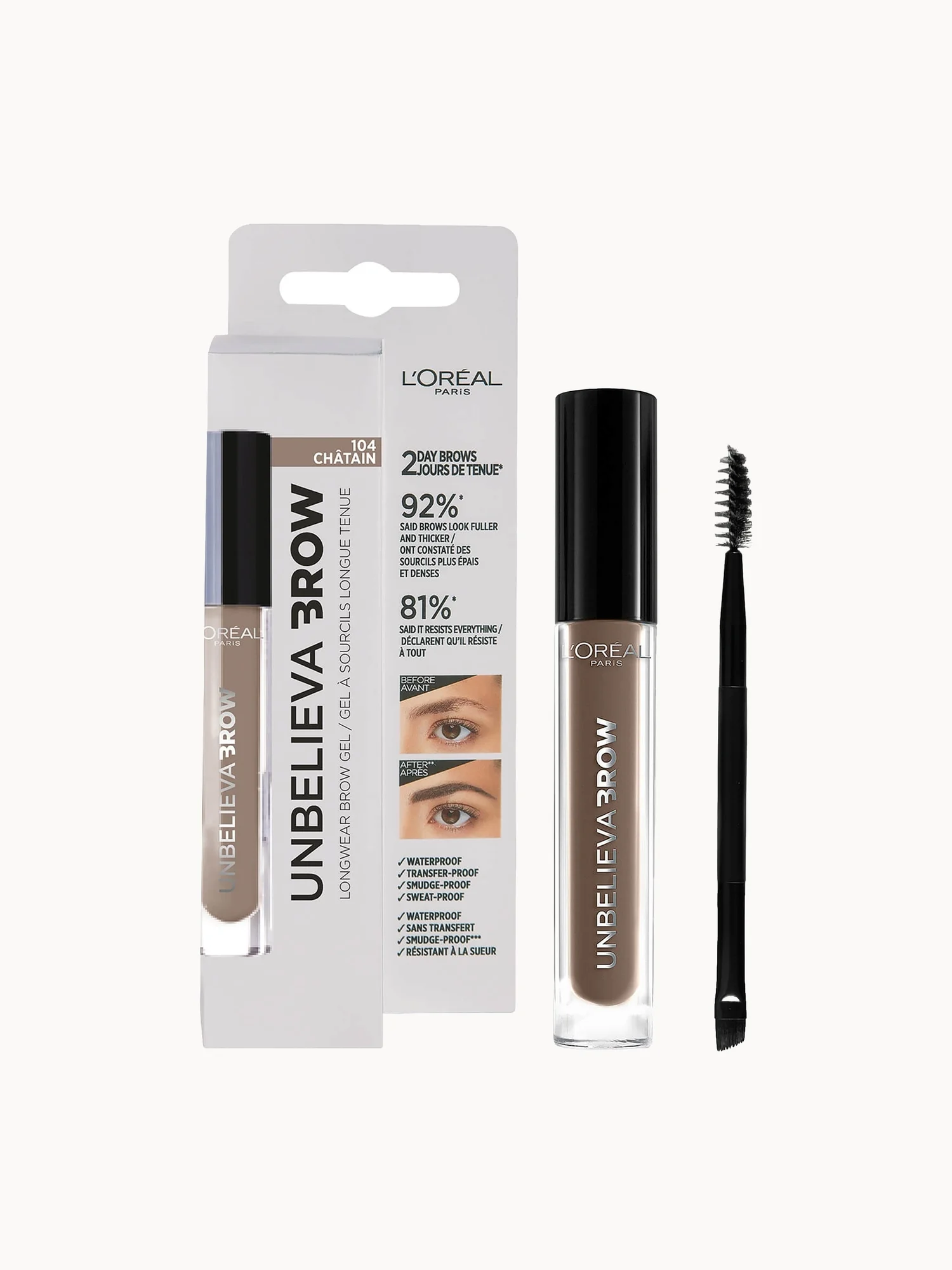 L'Oréal Paris Unbelievabrow Long-Lasting Brow Gel 3.4ml (Various Shades)