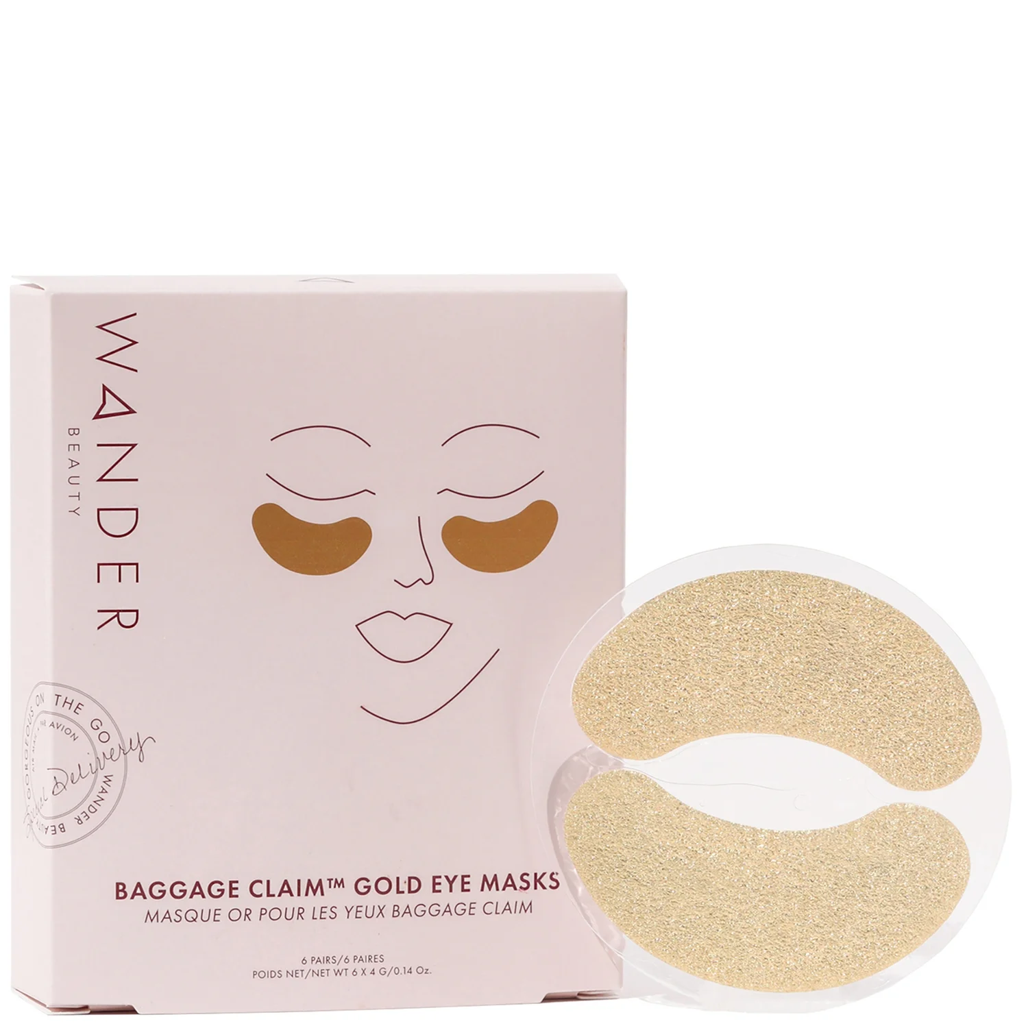 Wander Beauty Baggage Claim Eye Masks - Gold (6 pair) product image