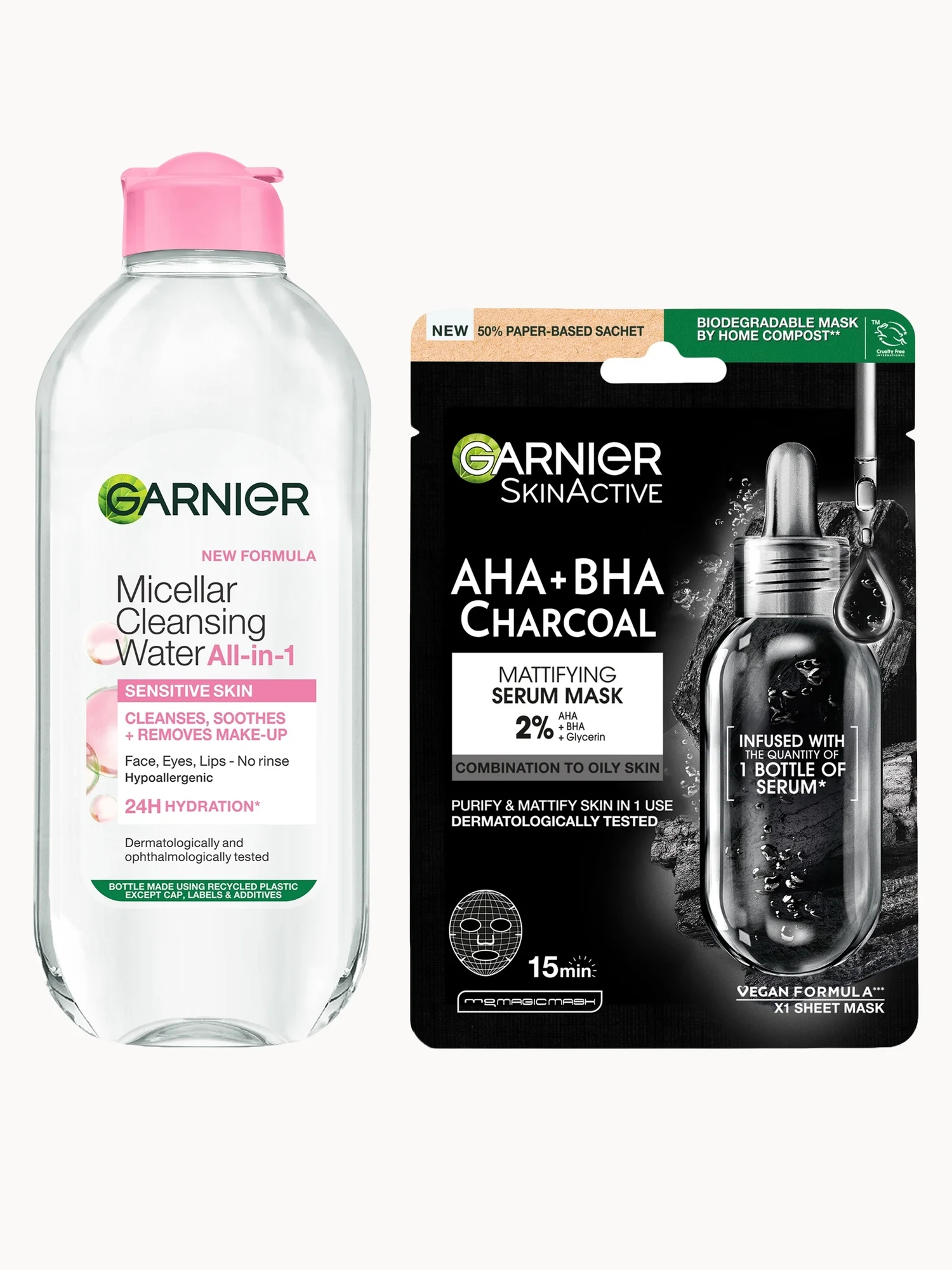 Garnier Micellar Water Sensitive Skin and Hydrating Face Sheet Mask for Enlarged Pores