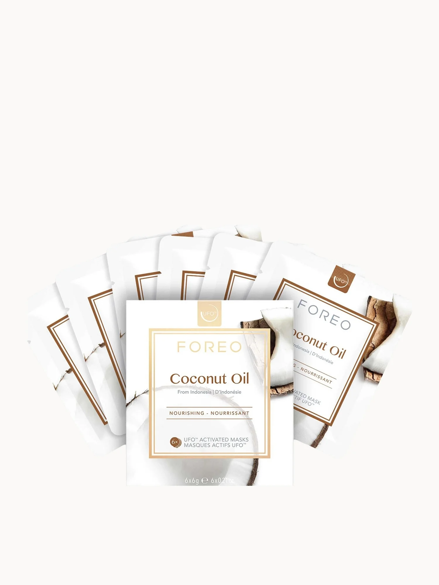 FOREO Coconut Oil UFO/UFO Mini Nourishing Face Mask for Dry Skin (6 Pack)