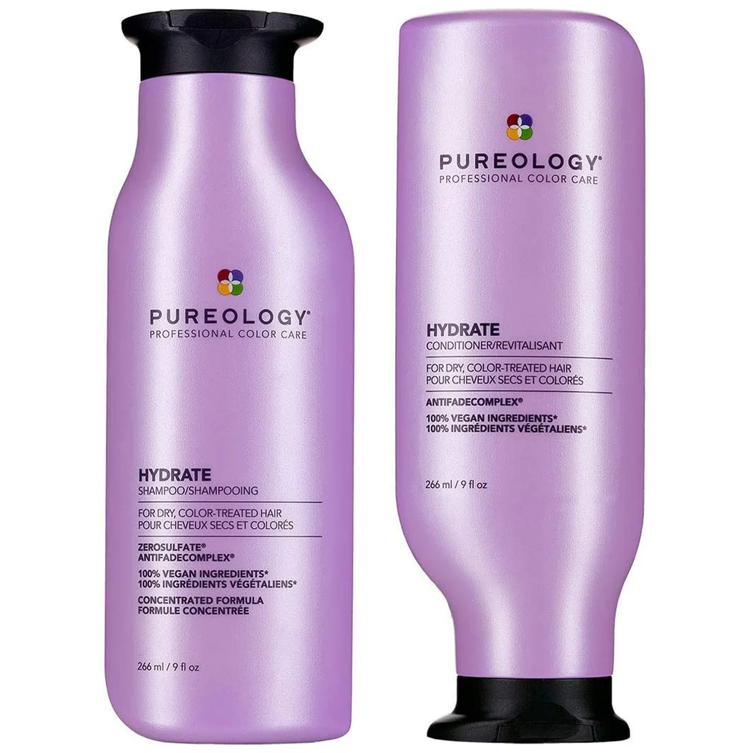 Pureology Hydrate Shampoo and Conditioner Moisturising Bundle for Dry Hair, Sulphate Free