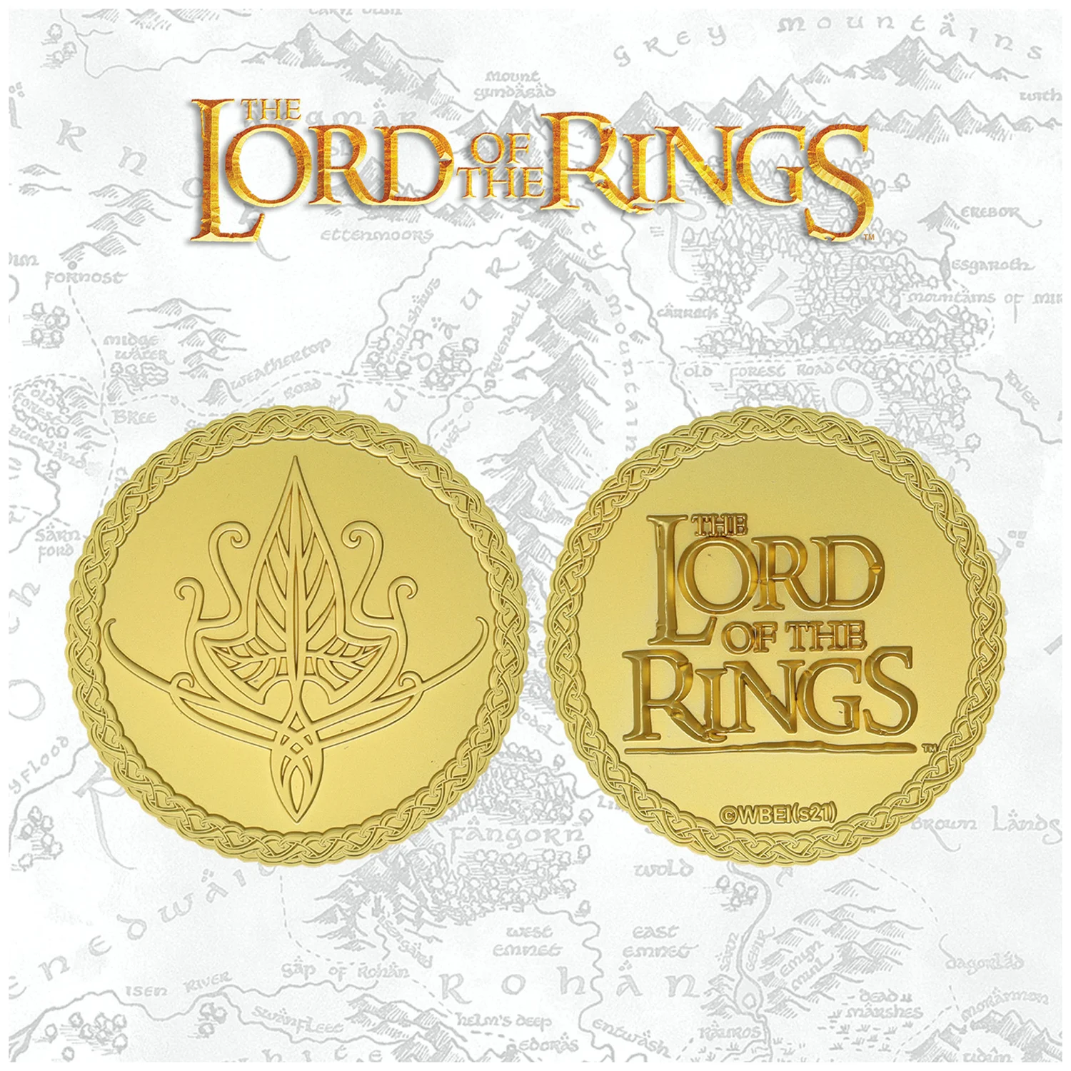 DUST! Lord Of The Rings 24k Gold Plated Medallion - Limited to 2001 Worldwide (Elven) -