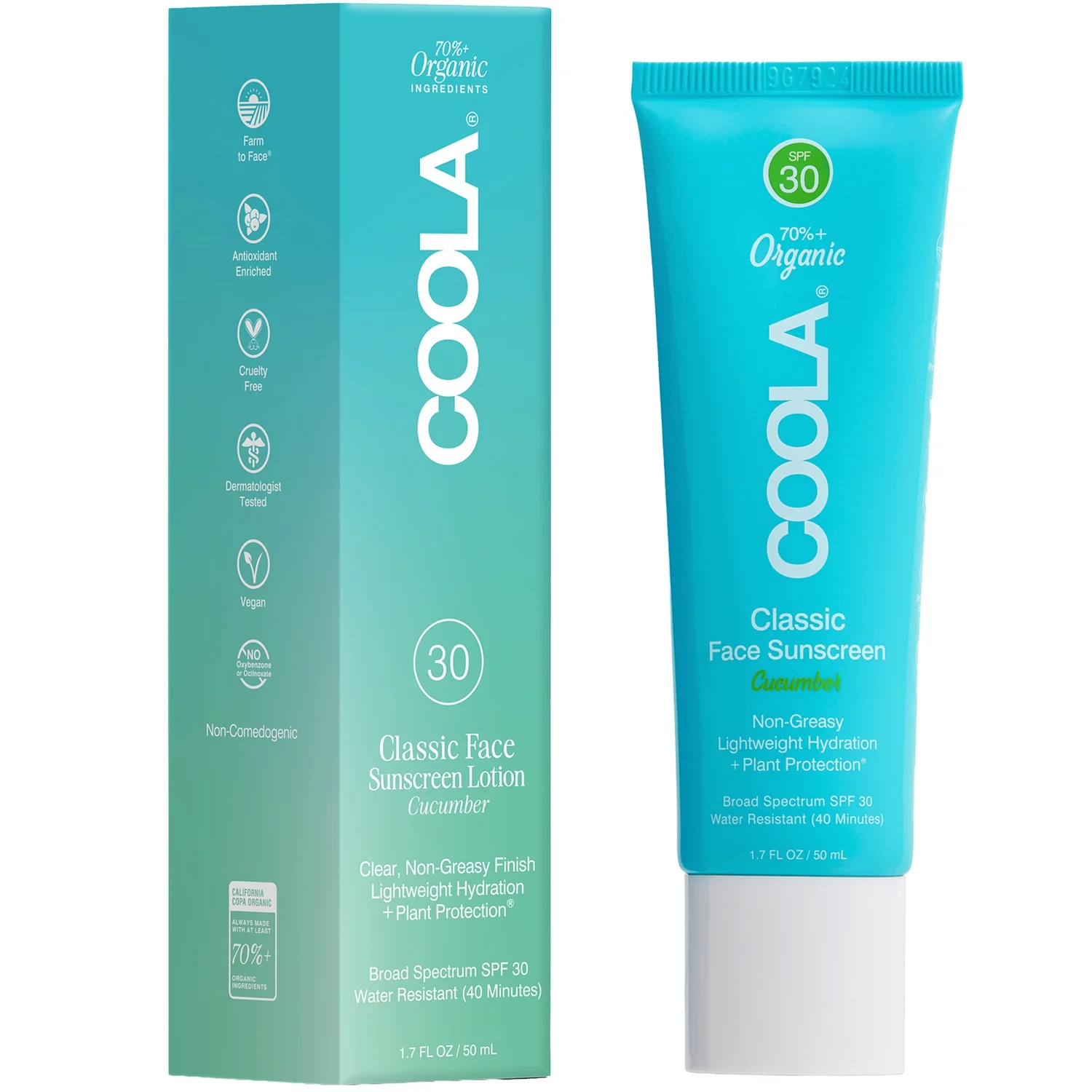 Classic Face Organic Sunscreen Cucumber Lotion SPF 30 50ml product image