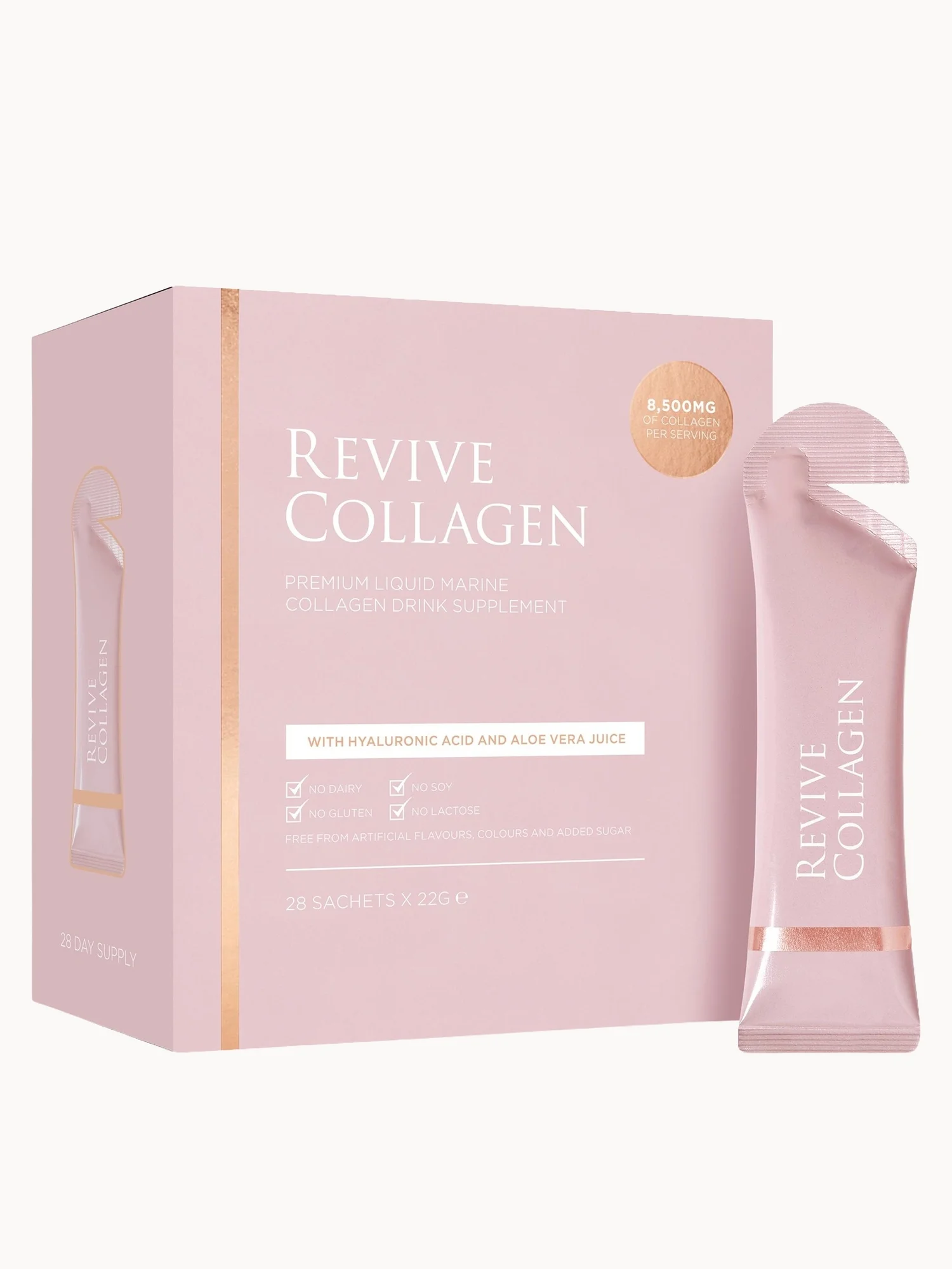 Revive Collagen Premium Liquid Hydrolysed Marine Collagen Drink - 28 Sachets