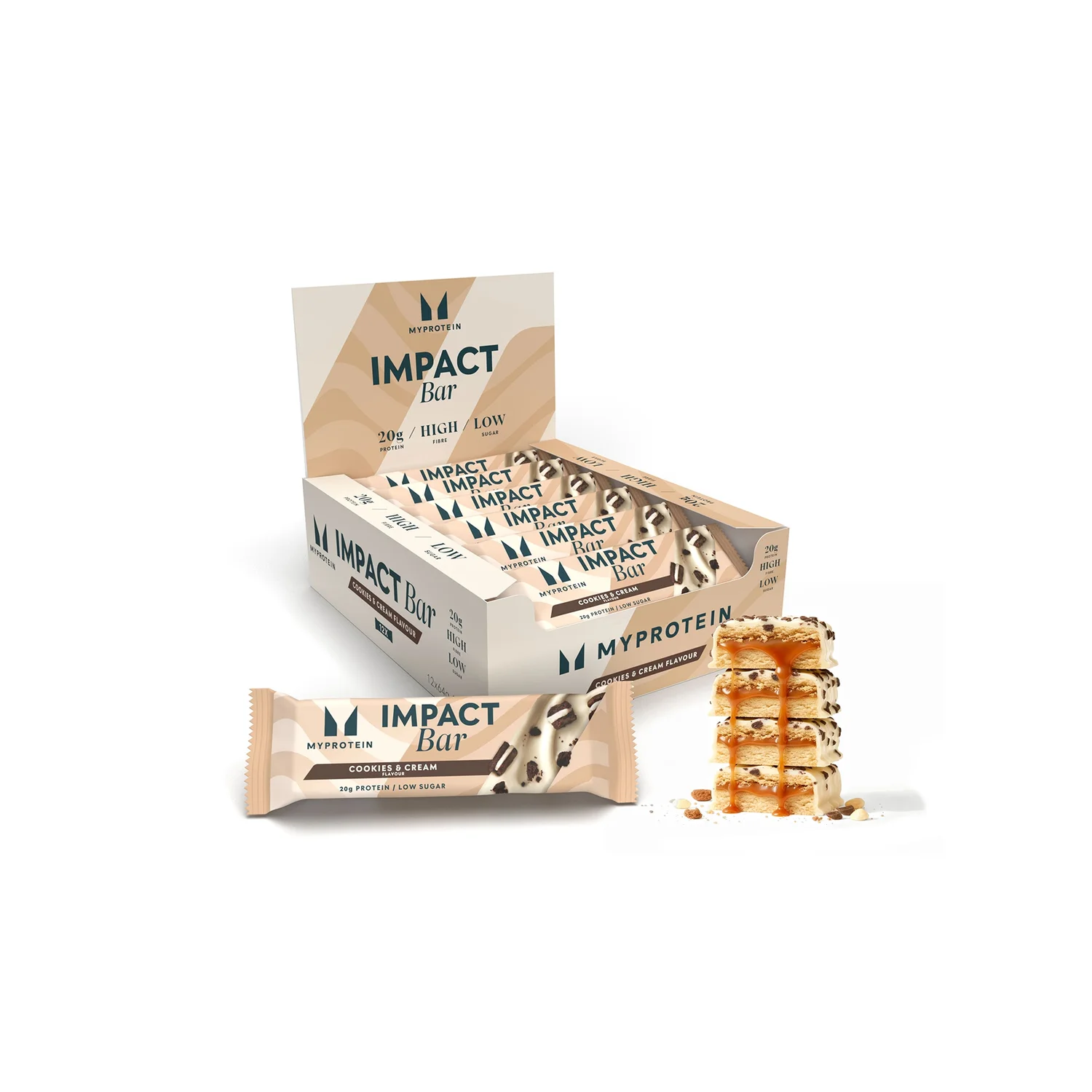 Myprotein Tyčinka Impact Protein Bar 12 x 64g Cookies and Cream