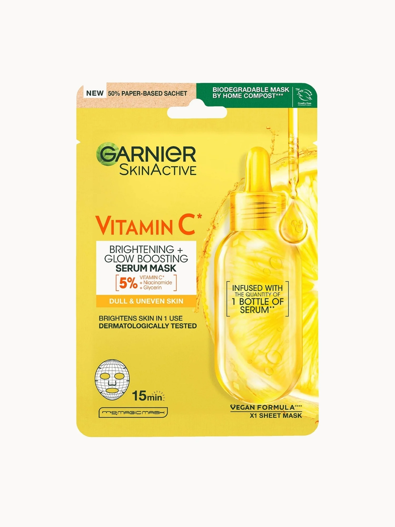 Garnier SkinActive Moisture Bomb Vitamin C Sheet Mask 28g