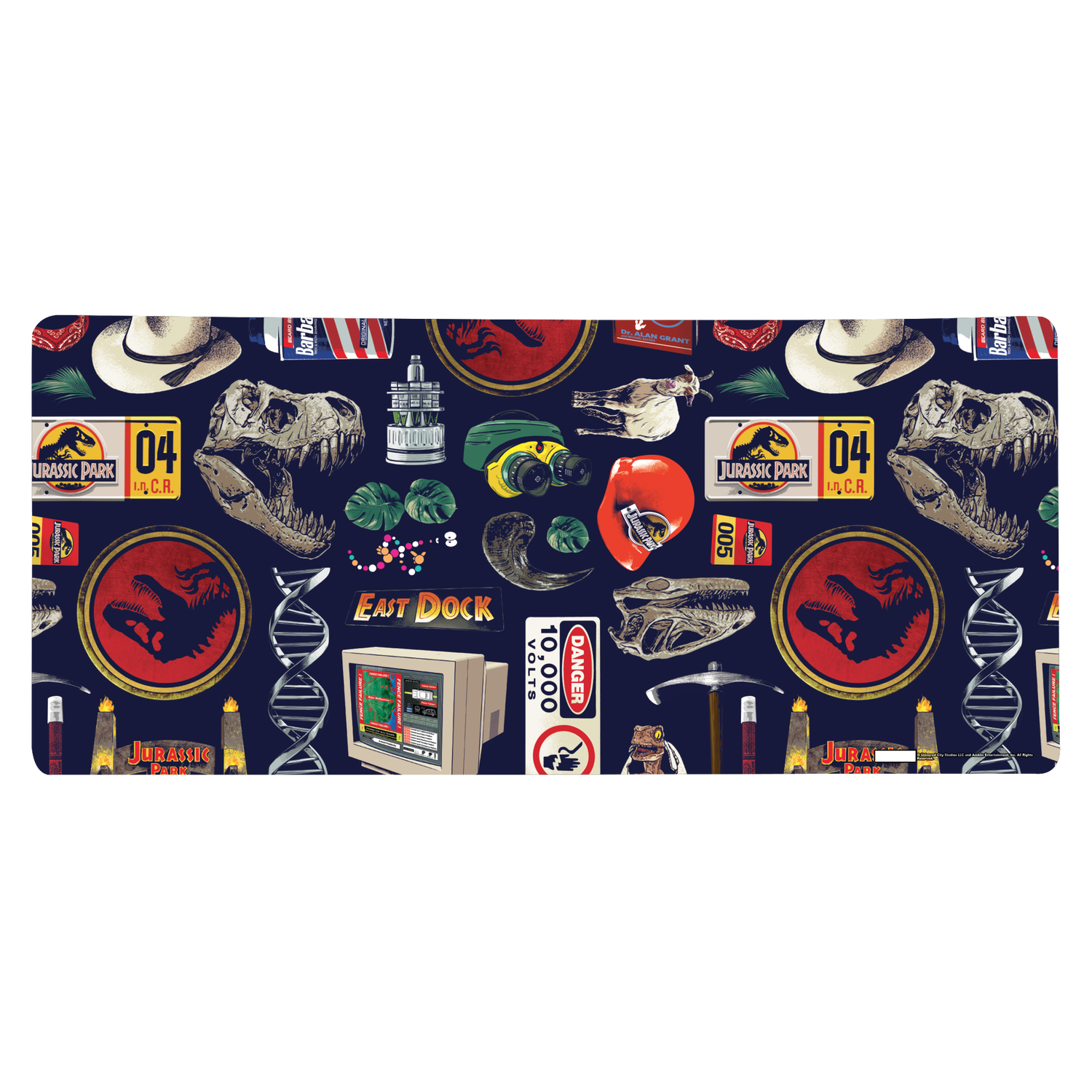 Jurassic Park Retro Icons Gaming Mouse Mat
