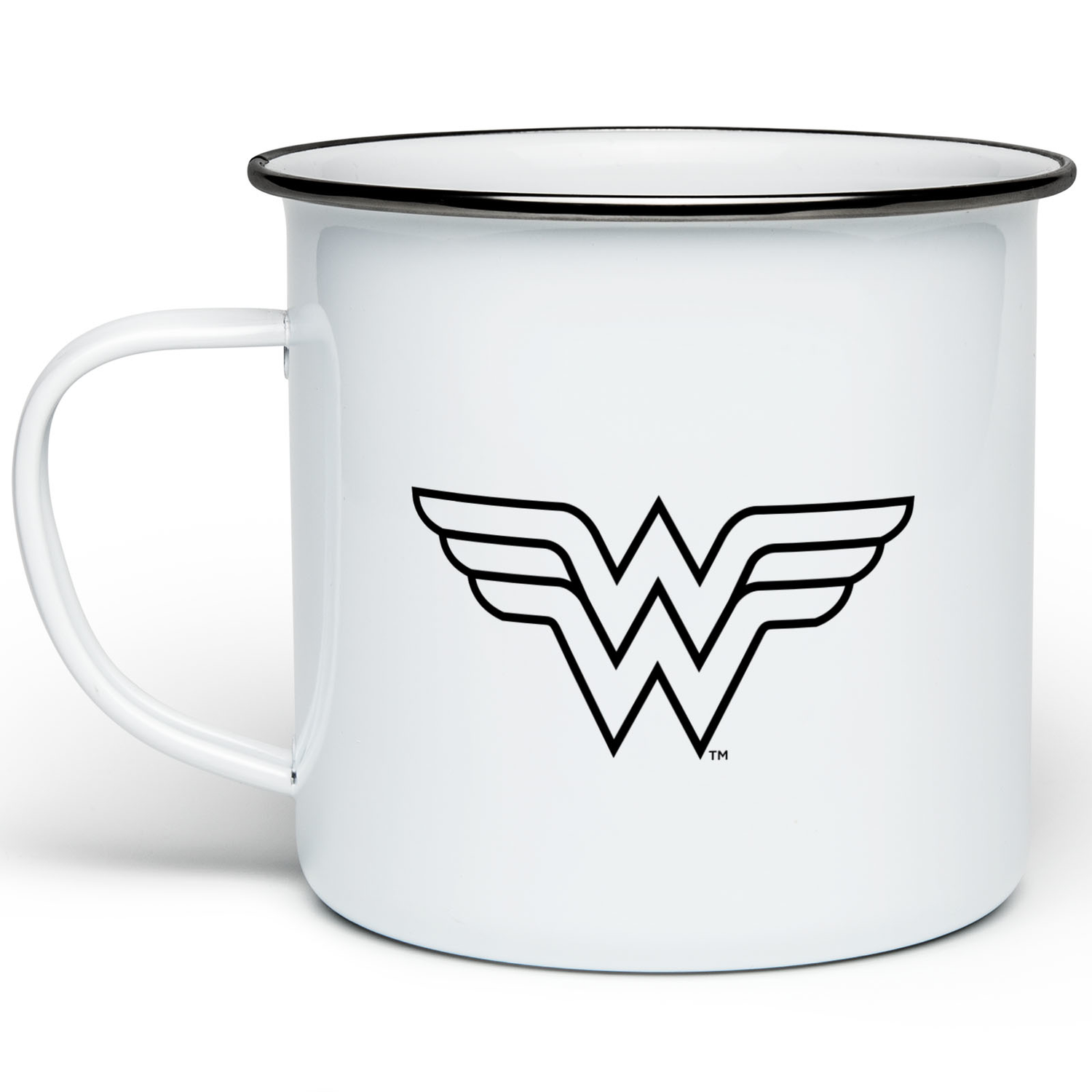 Wonder Woman Logo Enamel Mug - White