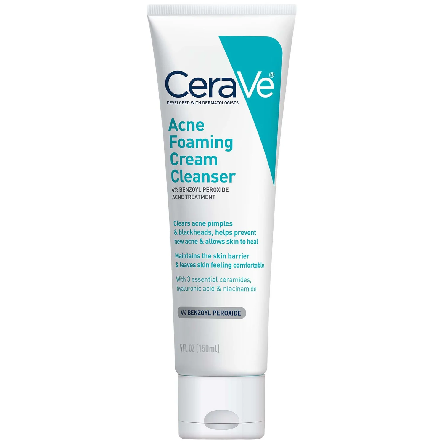 Acne Foaming Cream Cleanser, Acne Treatment Face Wash with 4% Benzoyl Peroxide and Niacinamide (5 fl. oz) product image