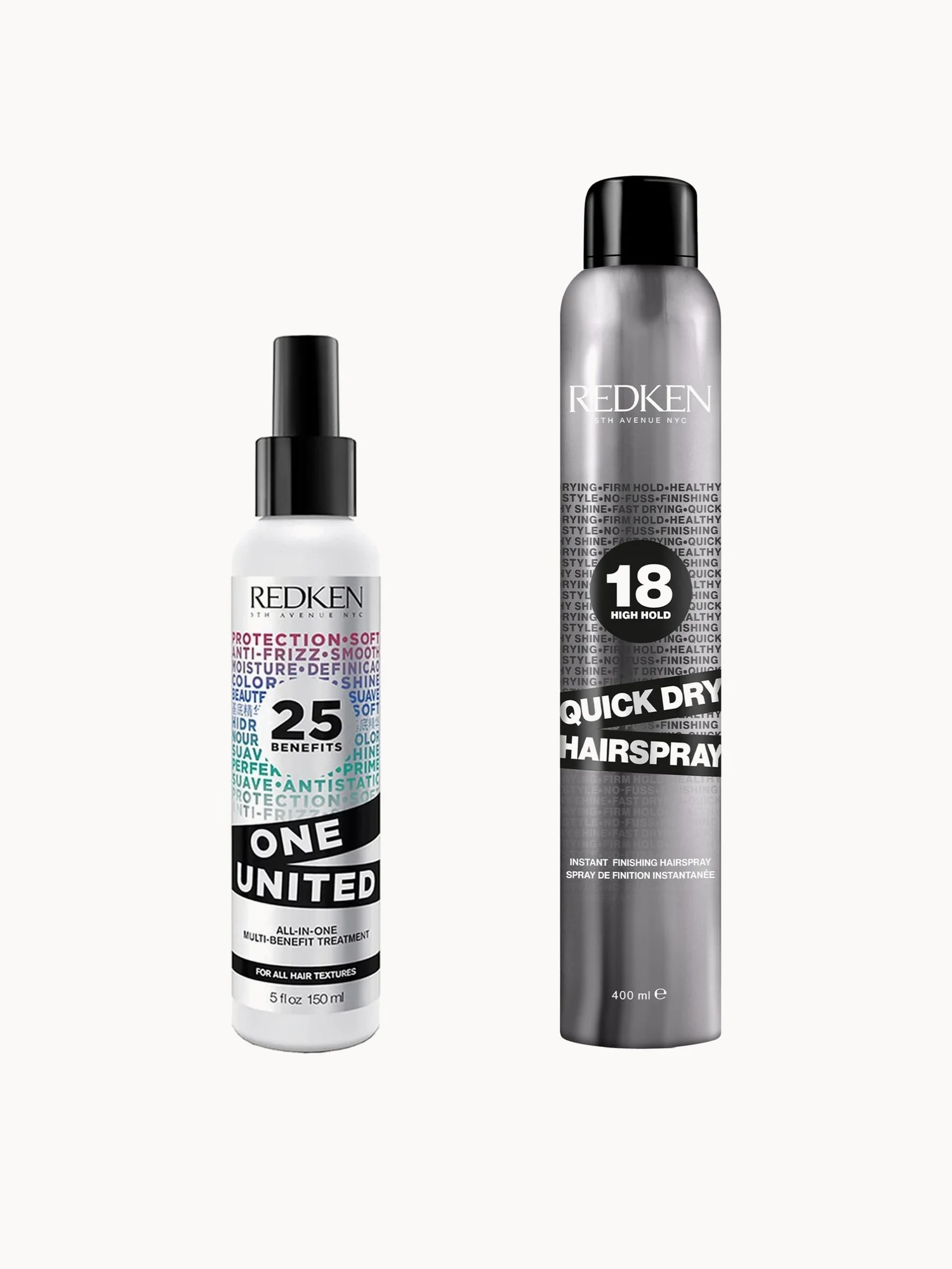Redken One United 150ml and Quick Dry Hairspray 400ml Bundle