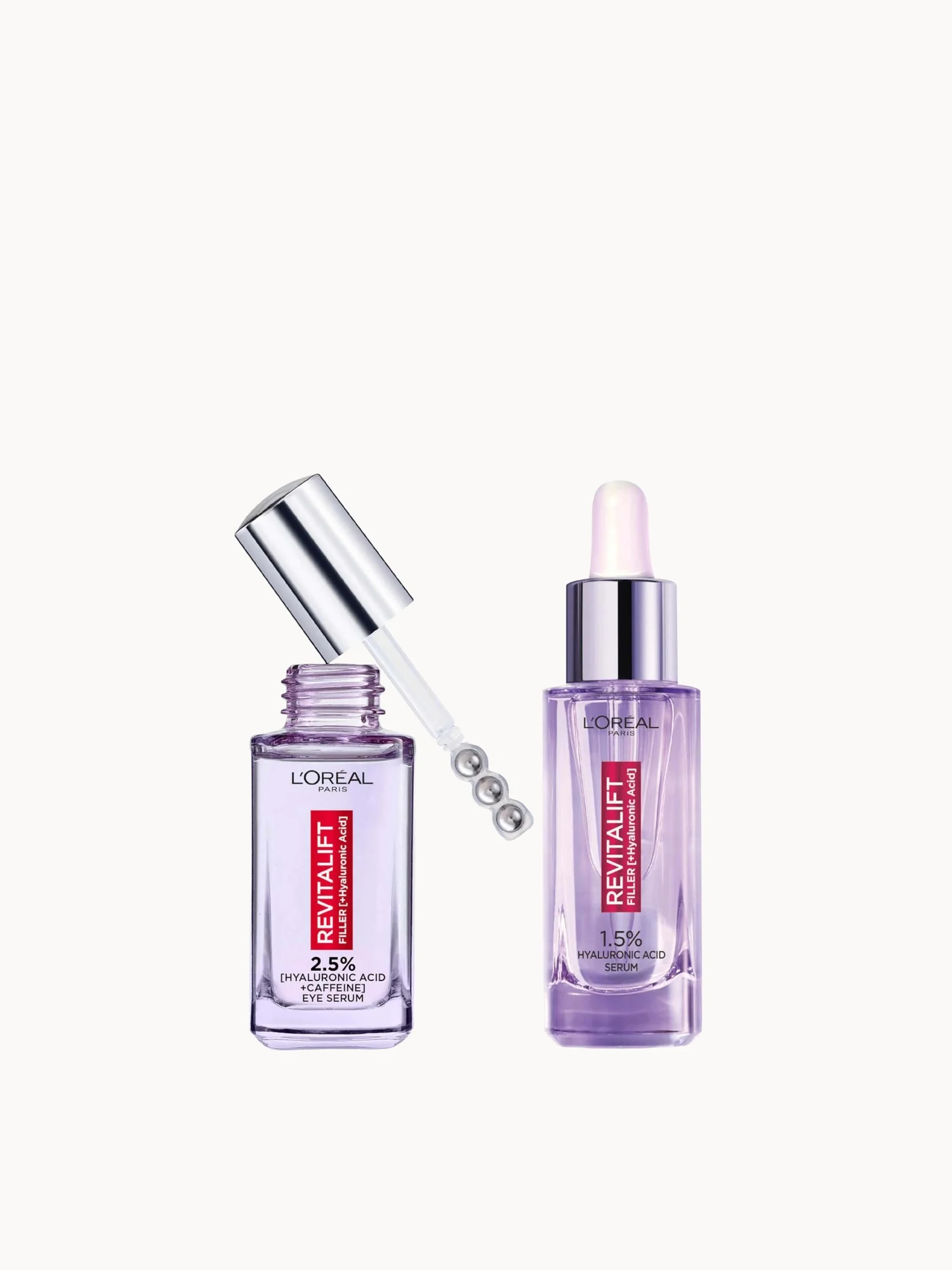 L'Oréal Paris Hydration Heroes Face and Eye Serum Duo with Hyaluronic Acid and Caffeine