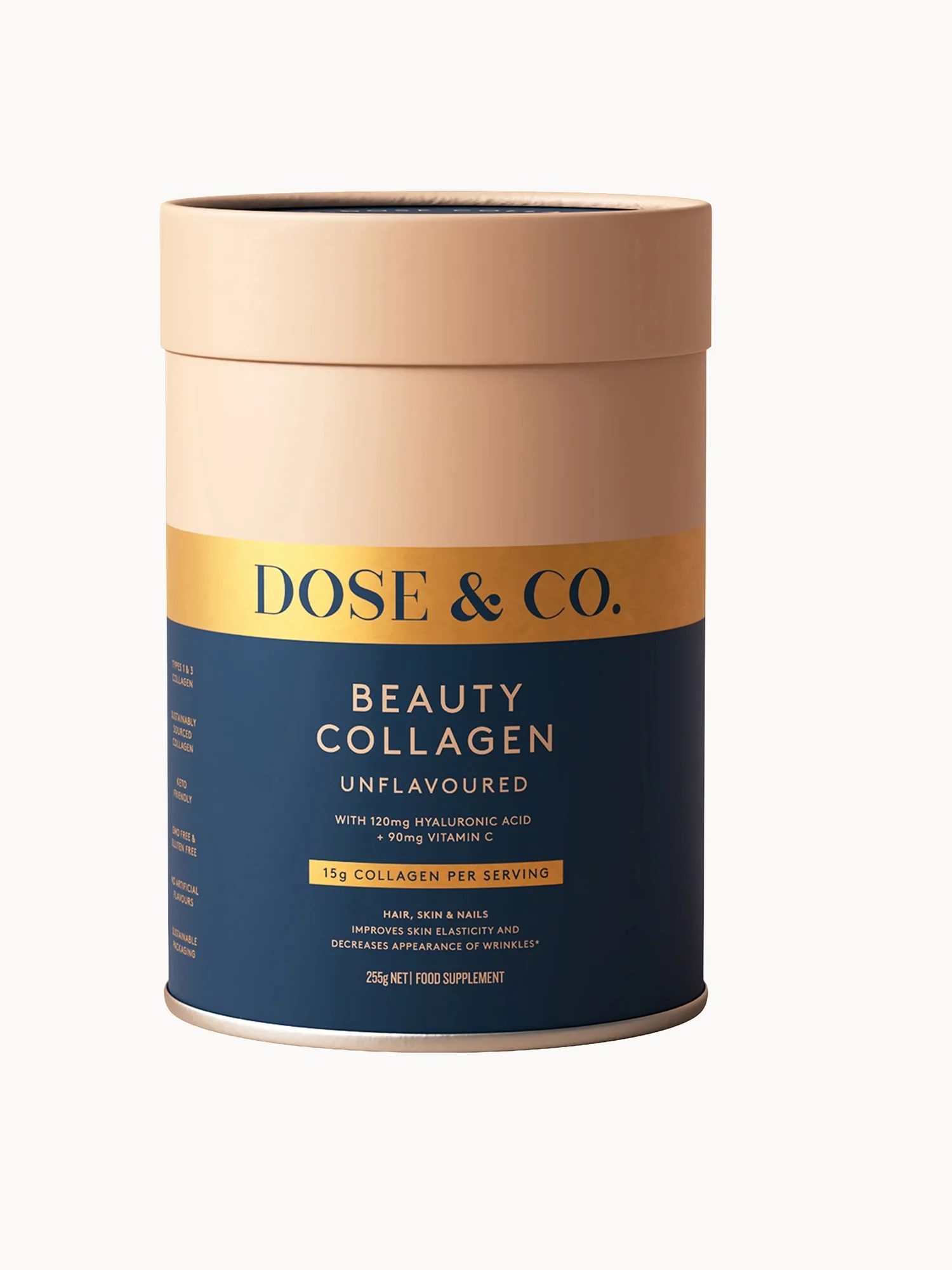 Dose & Co Beauty Collagen with Hyaluronic Acid and Vitamin C Powder 255g