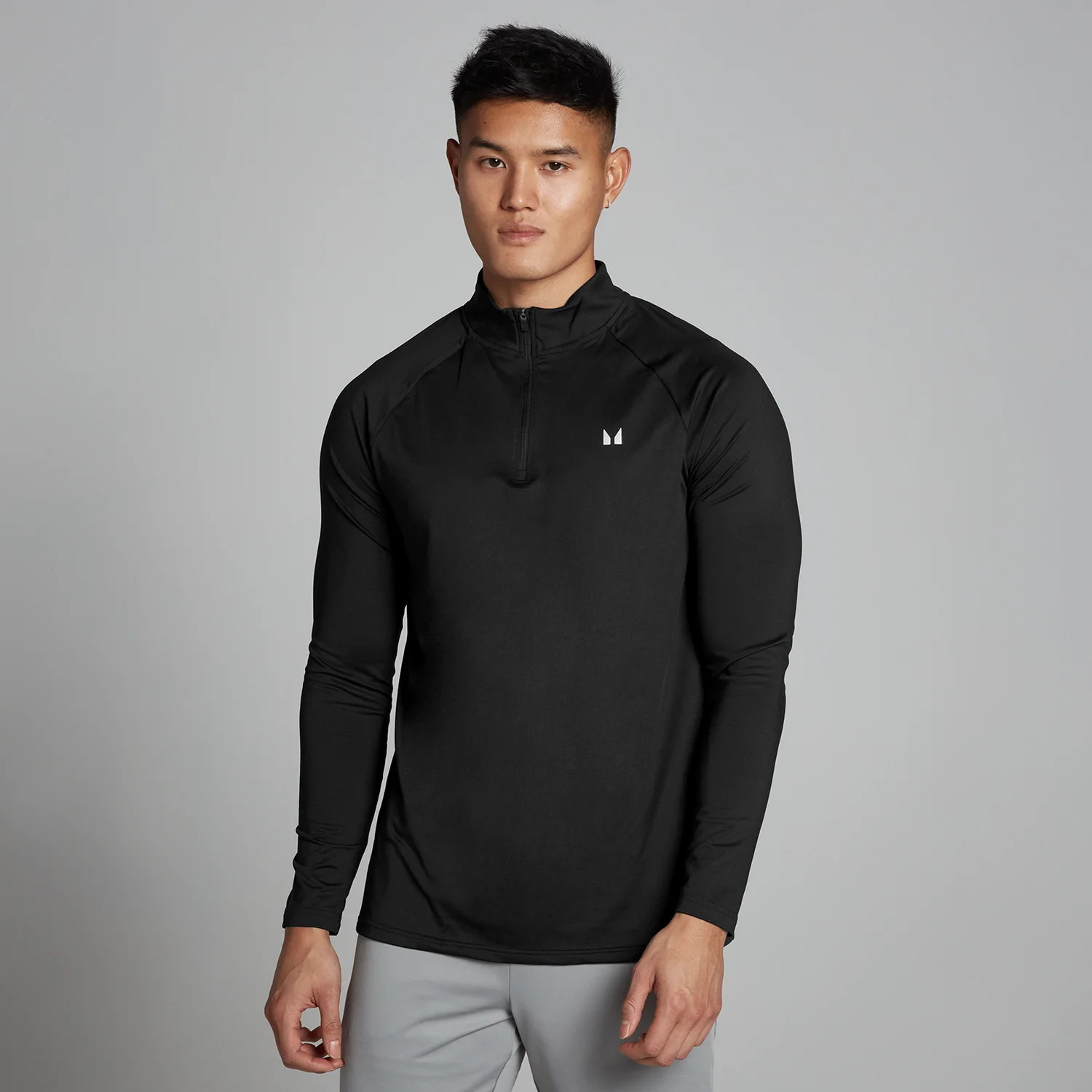 Maglia da uomo a maniche lunghe con cerniera a 1/4 UV, a Maglia da uomo a maniche lunghe con cerniera a 1/4 UV, a