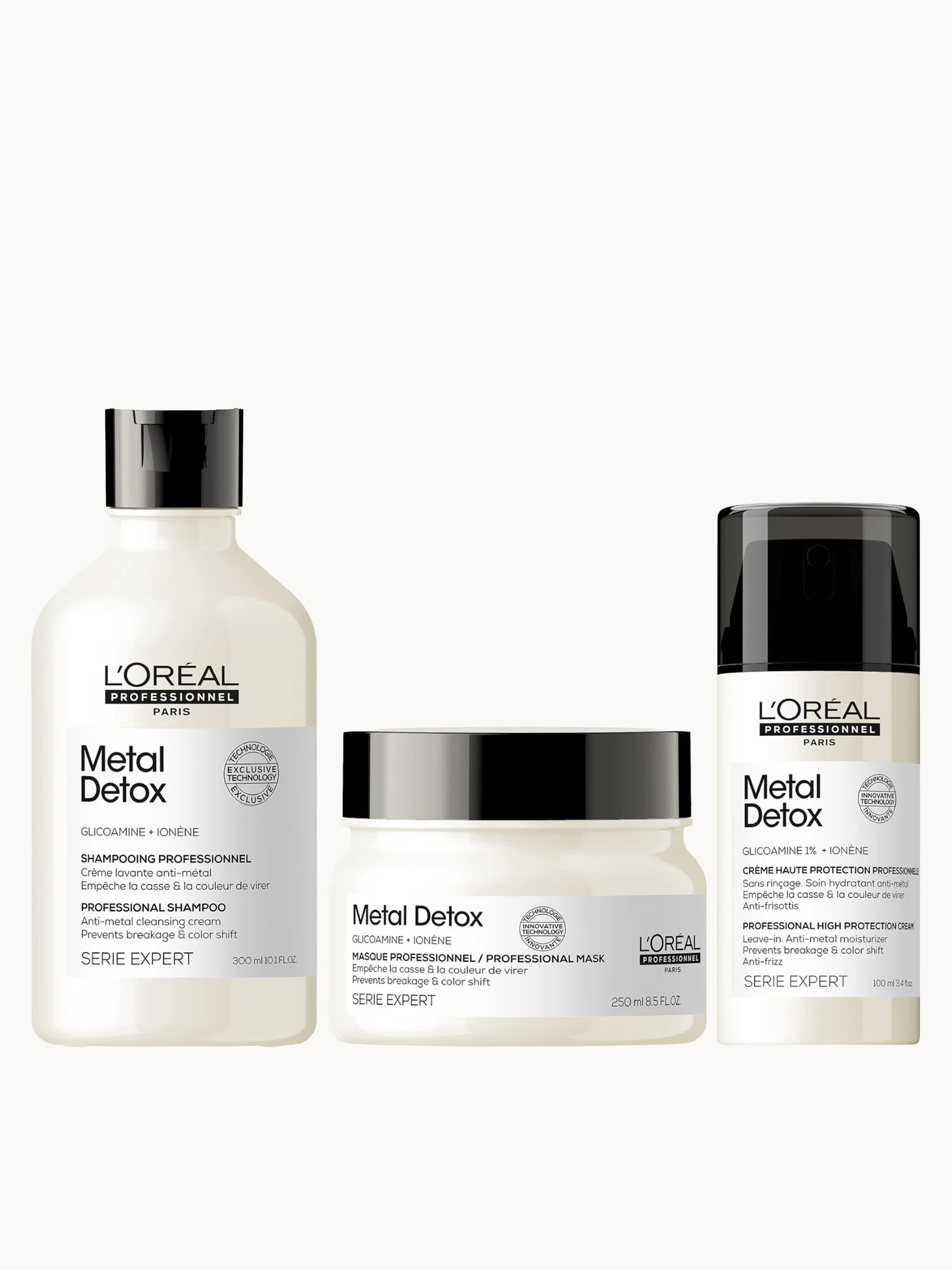 L'Oréal Professionnel Metal Detox Shampoo Masque and Leave-in Cream Bundle