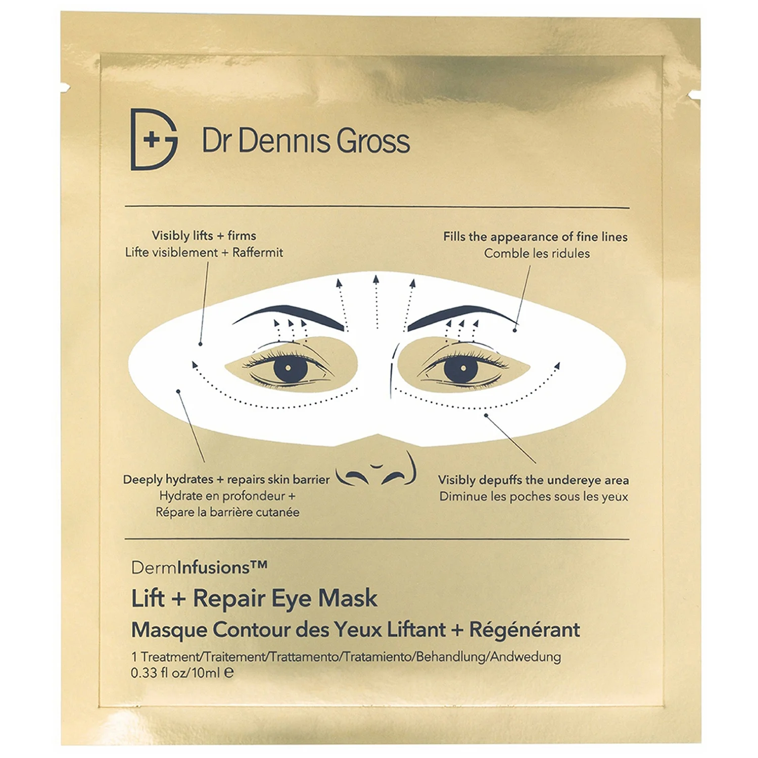 DermInfusions Lift and Repair Eye Mask, 1 Treatment product image