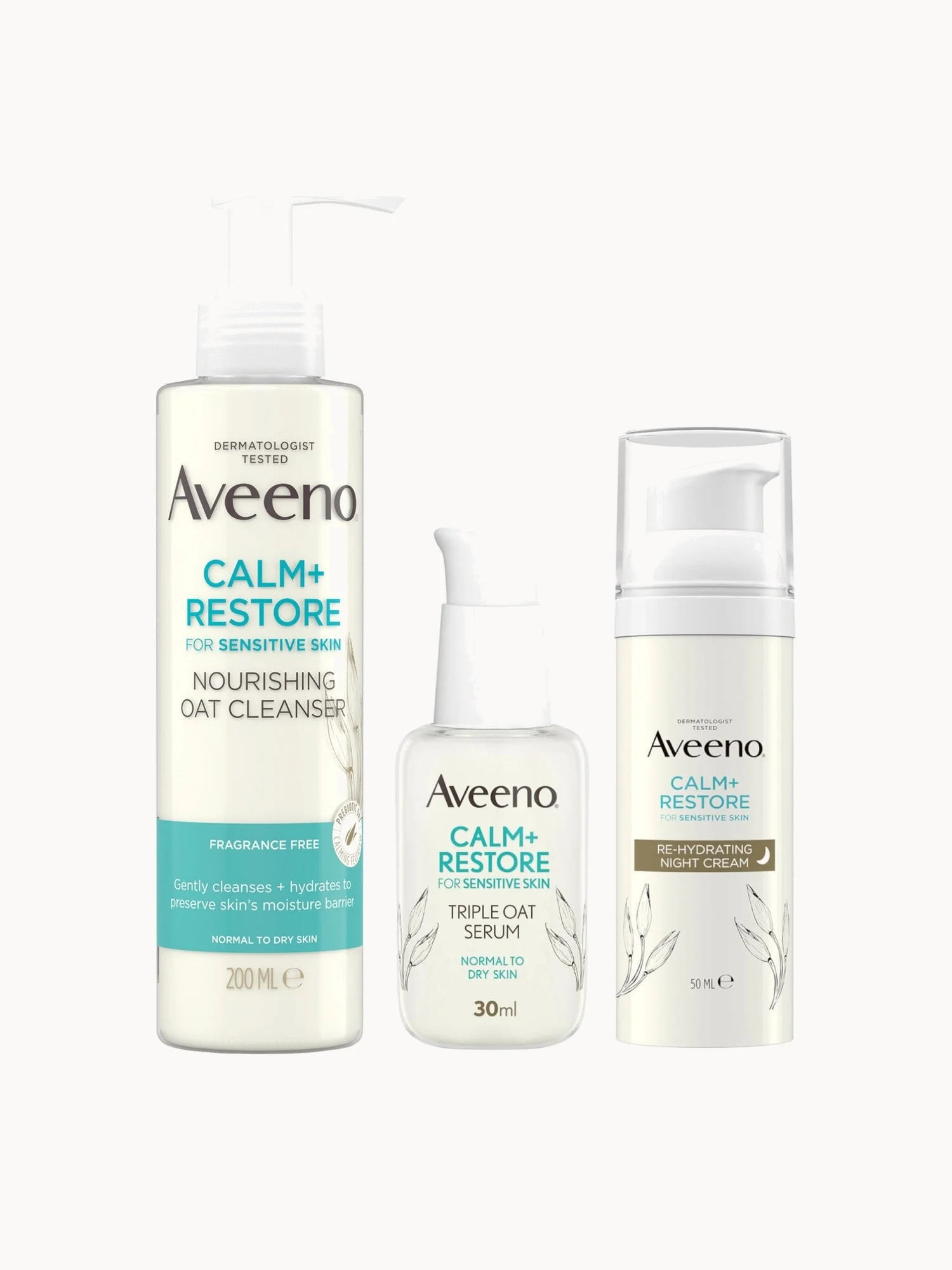 Aveeno Face Calm and Restore Night Nourish Routine