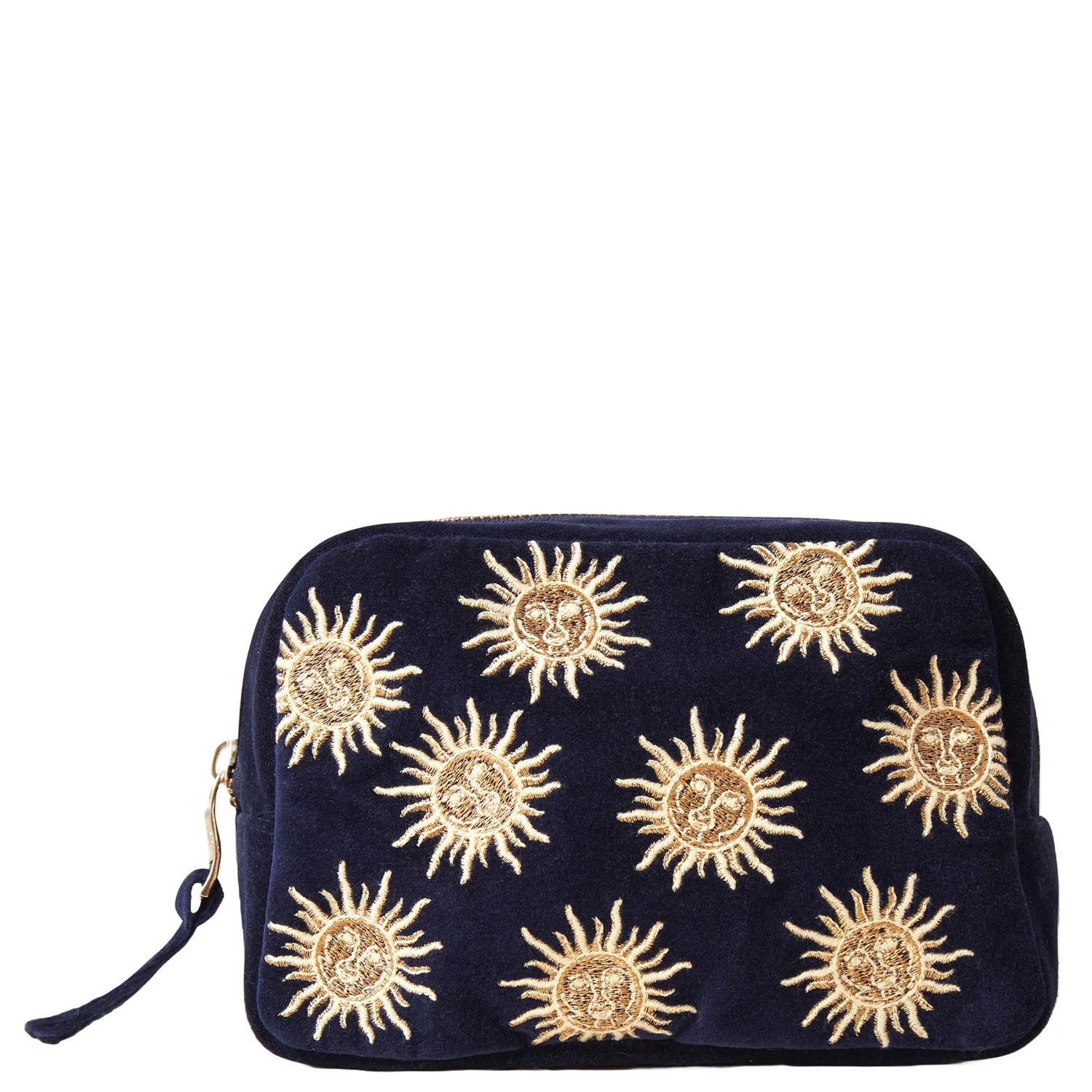 Elizabeth Scarlett Sun Goddess Navy Velvet Cosmetics Bag