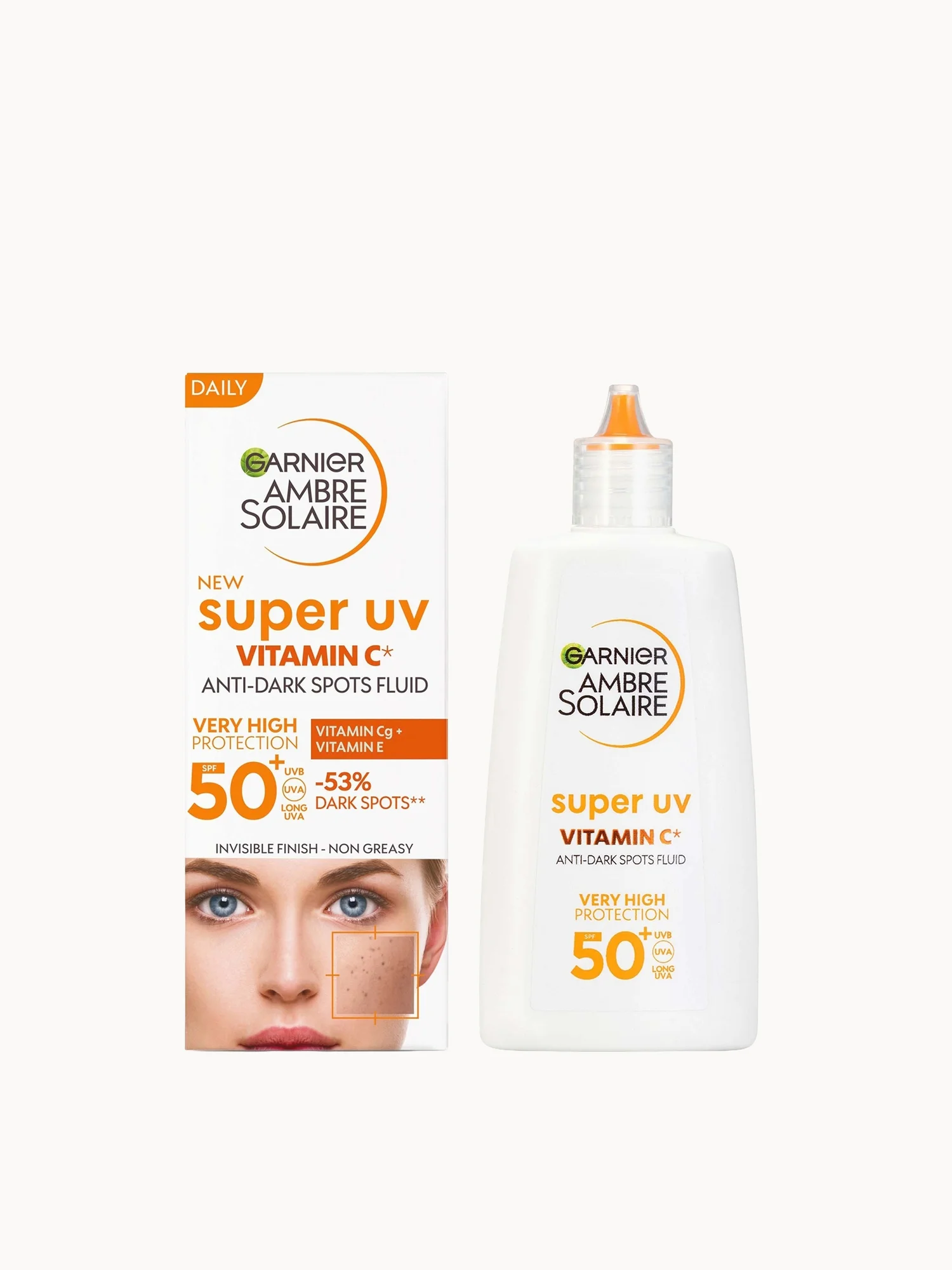 Garnier Ambre Solaire Super UV Vitamin C Facial Fluid for Daily Use SPF 50+ 40ml