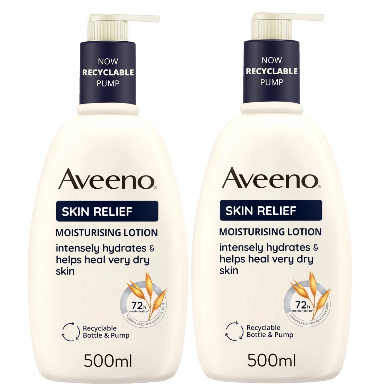 Aveeno Skin Relief Lotion Duo for Intense Hydration 1L Mega Bundle
