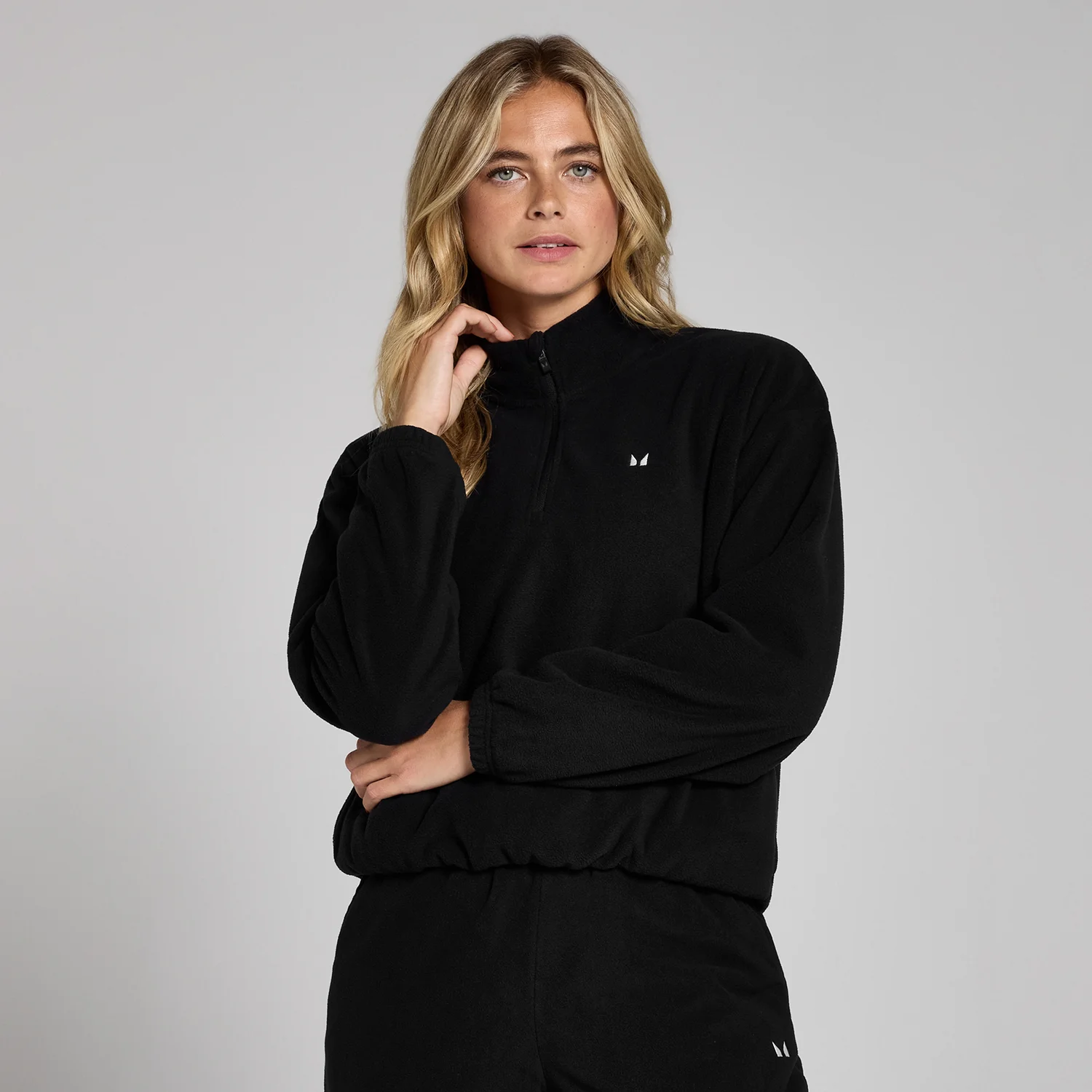 MP Women's Funnel Neck 1/4 Zip Fleece Black - Main Image