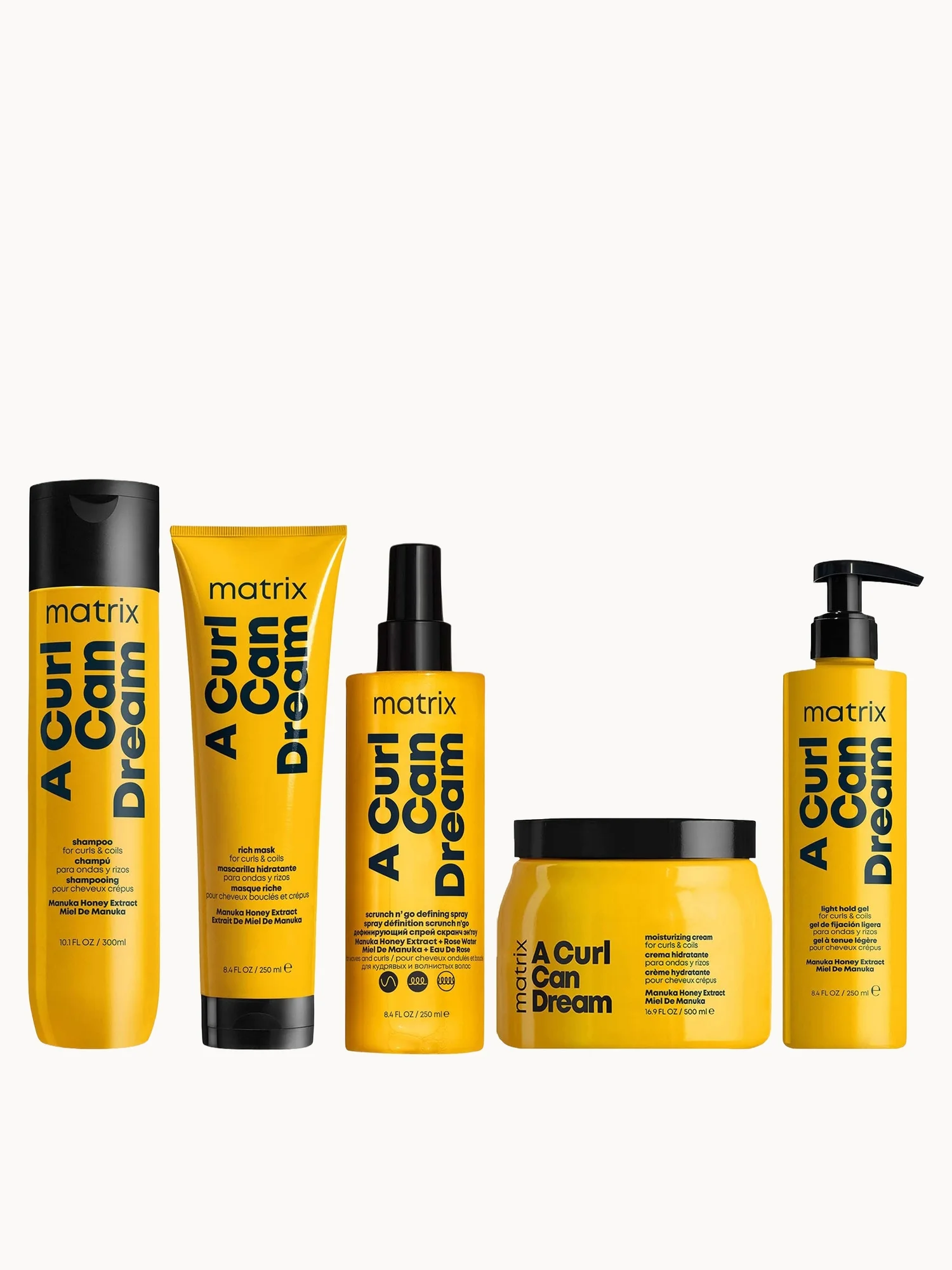 Matrix A Curl Can Dream Shampoo Hair Mask Moisturising Cream Light Hold Gel and Defining