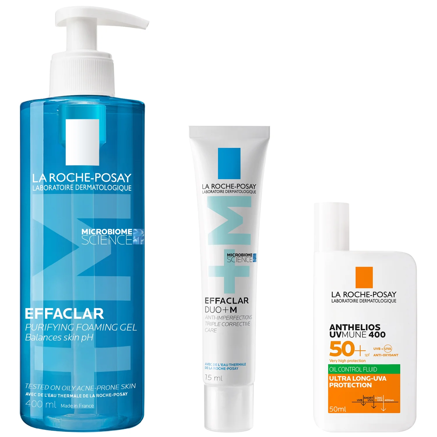La Roche-Posay Breakout-Fighting Set- Medium Strength: Effaclar Cleanser, Corrective Care
