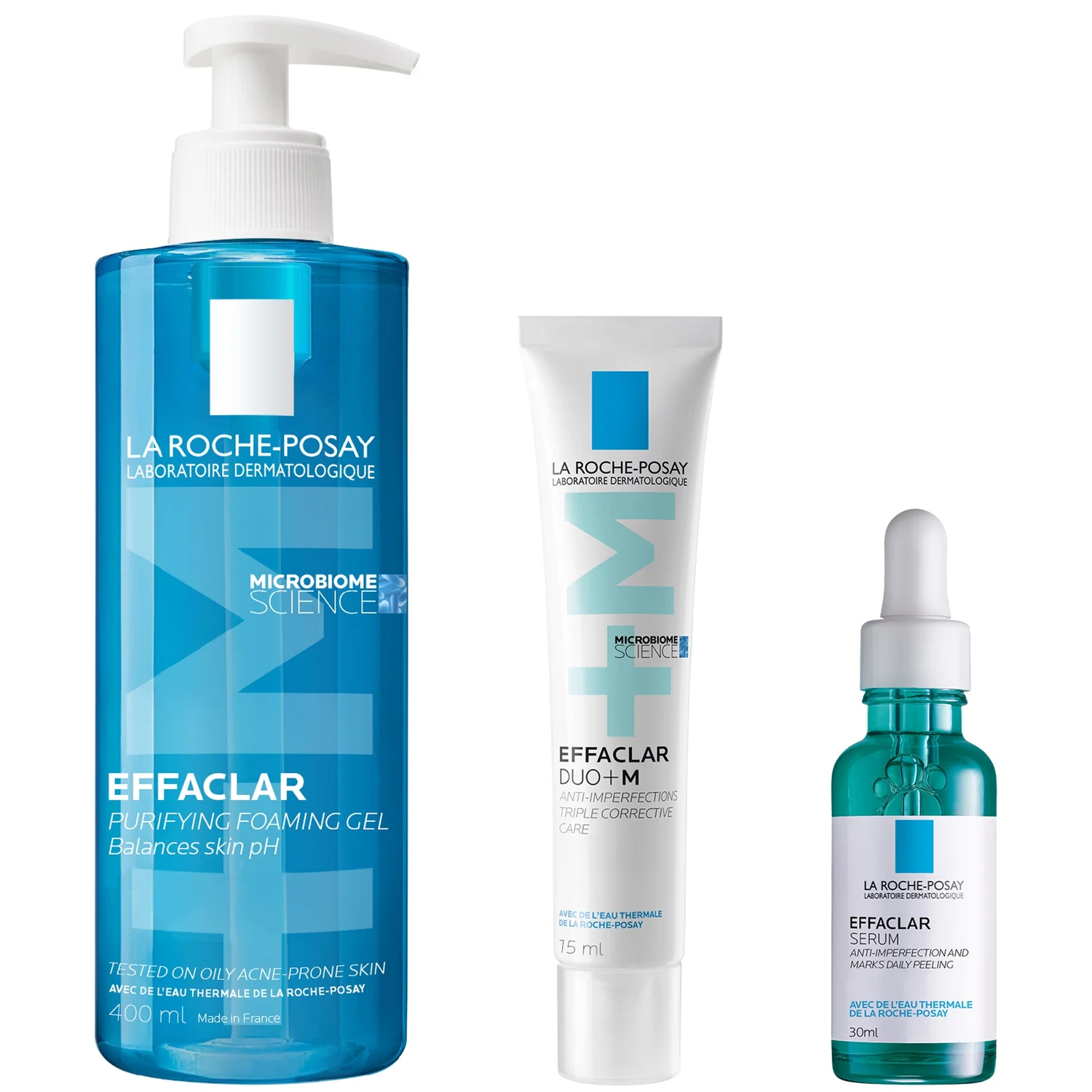 La Roche-Posay Breakout-Fighting Set- High Strength: Effaclar Cleanser, Serum and