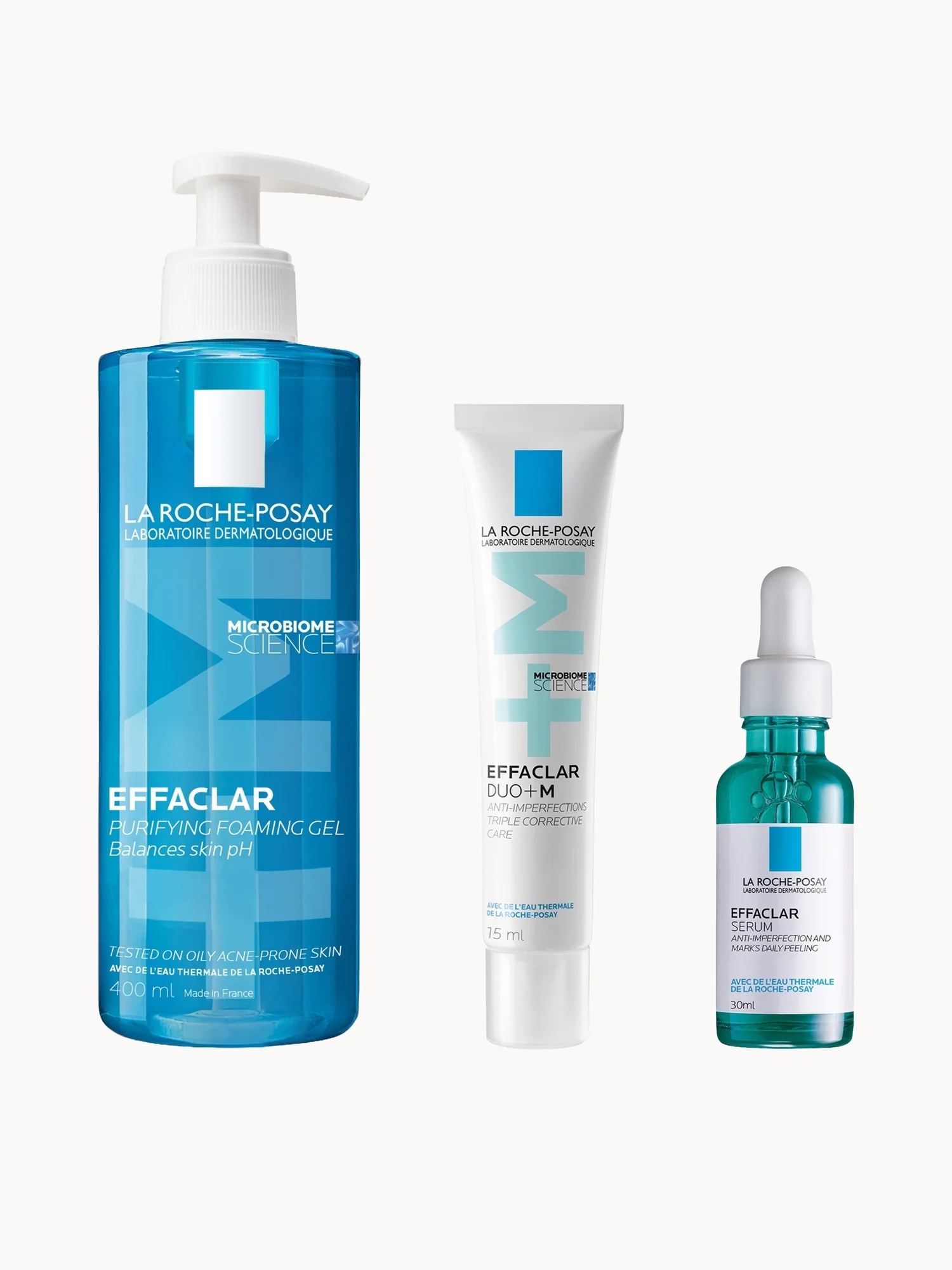 La Roche-Posay Breakout-Fighting Set- High Strength: Effaclar Cleanser, Serum and